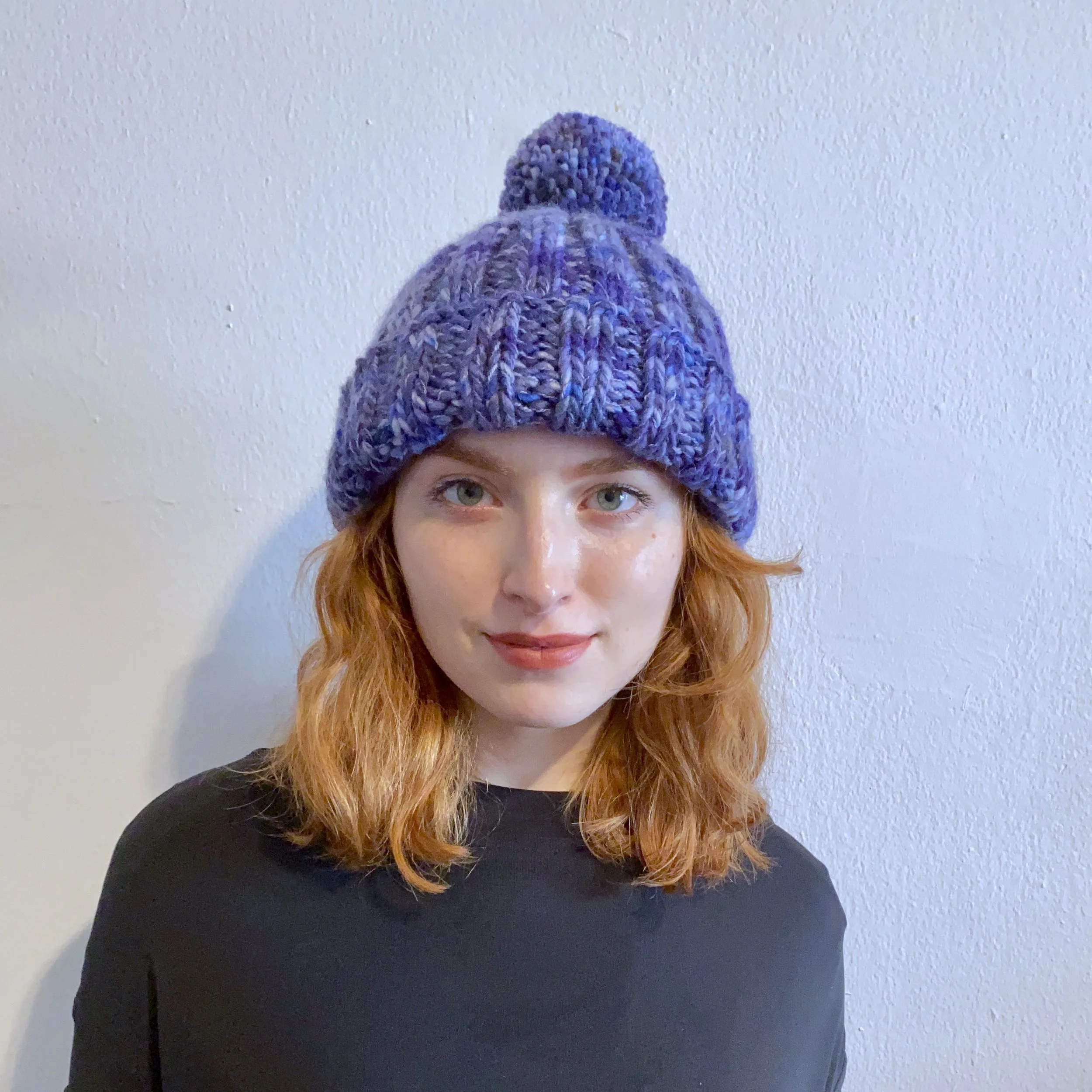 Sapphire Pom Pom Hat