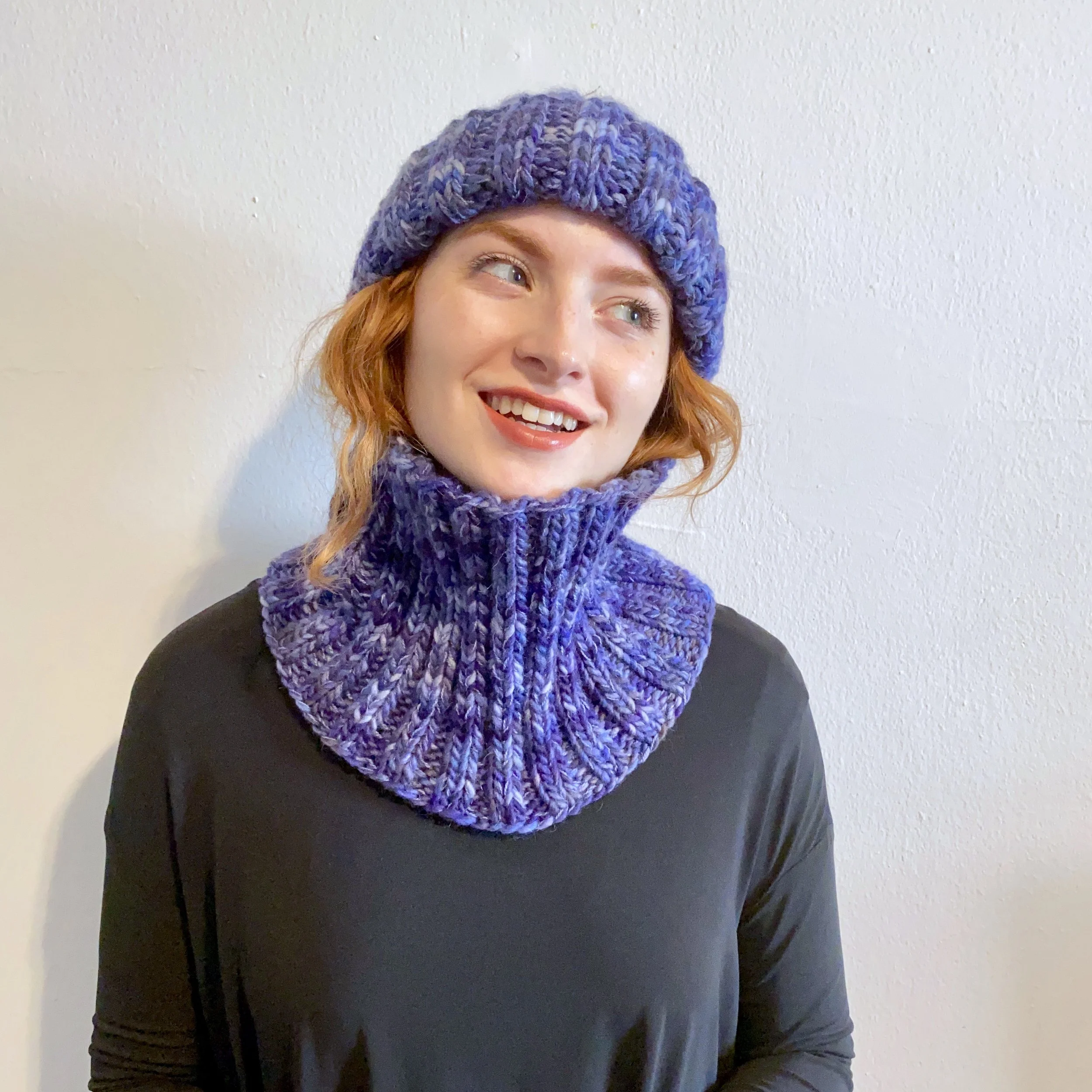 Sapphire Ribbed Hat + Cowl Combo (Save $30)
