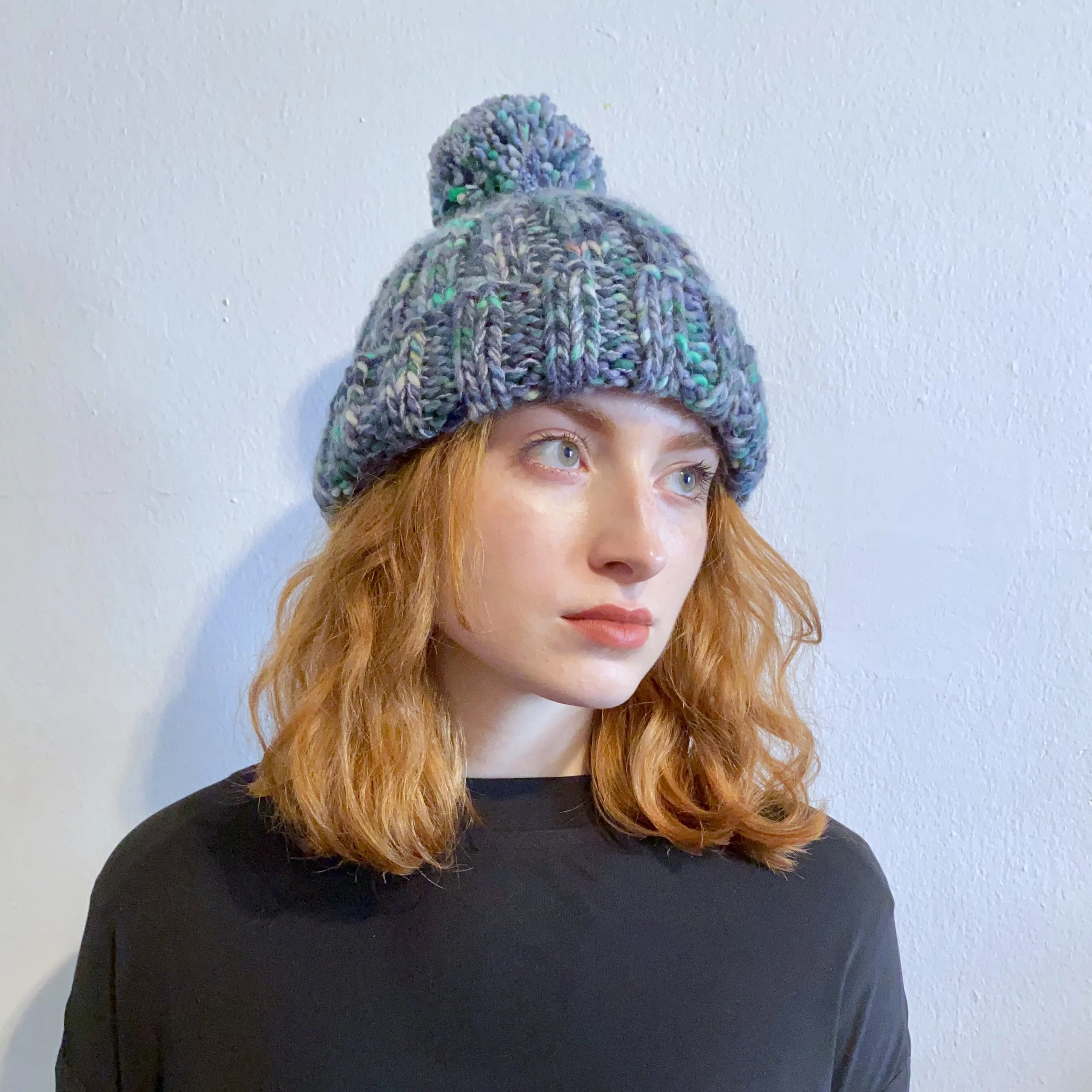 Sea Glass Pom Pom Hat