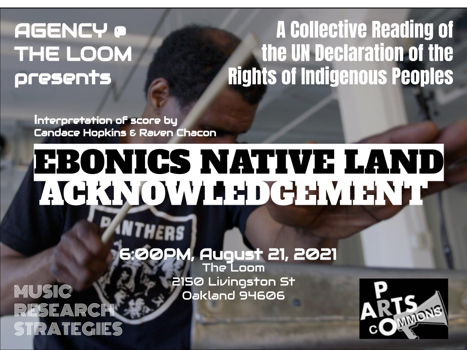 Ebonics Native Land Acknowledgement #1 (ENLA #1) by Marshall Trammell/Music Research Strategies