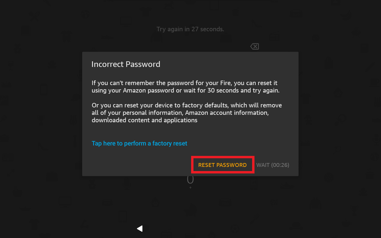 How to Reset Kindle Fire Forgot Password: Step 2