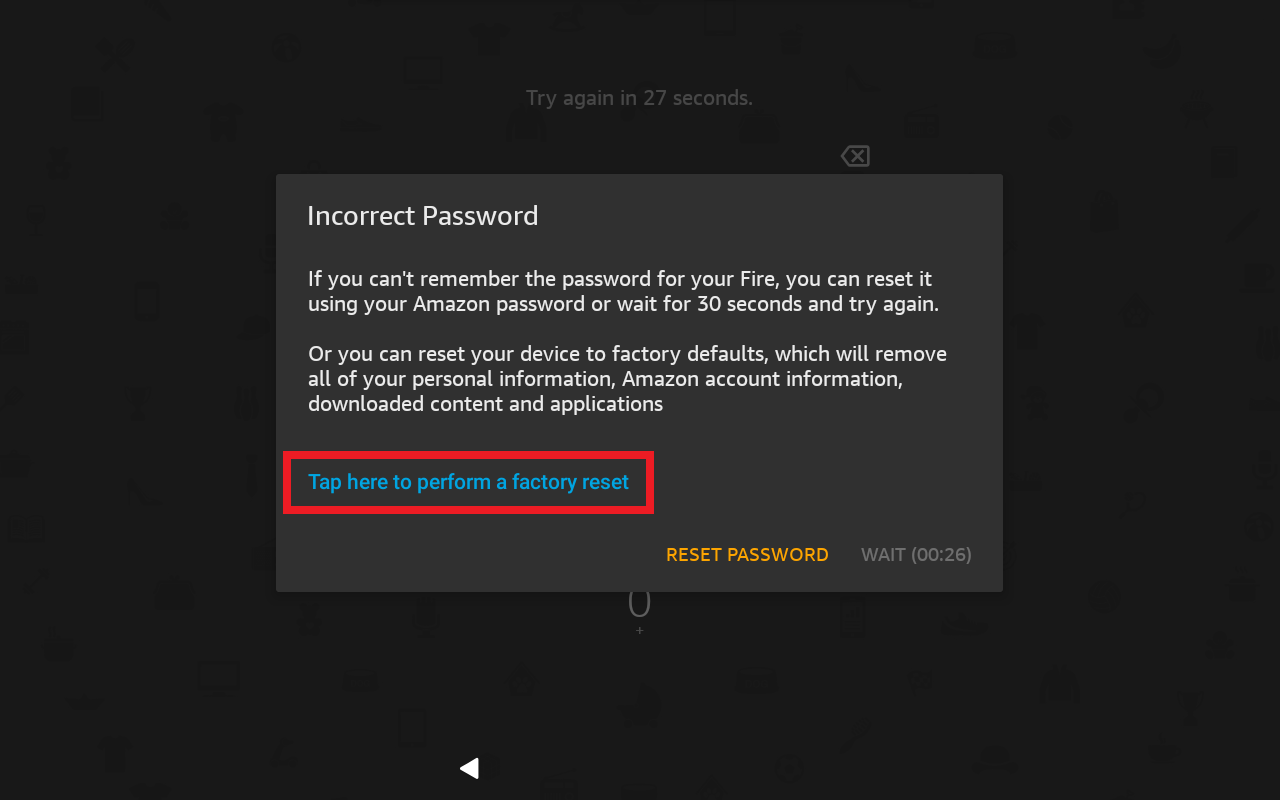 How to Reset Kindle Fire Forgot Password: Step 3