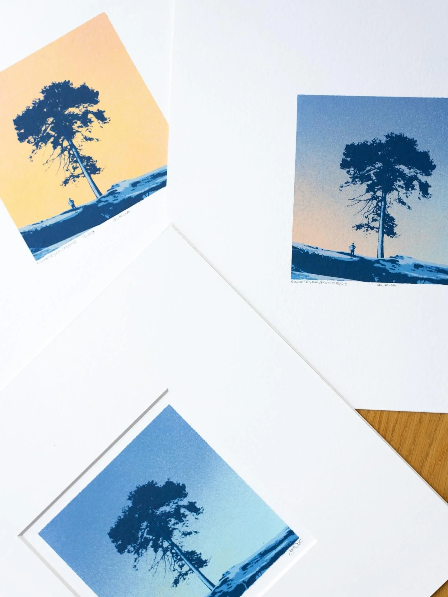 A small new print/monotype that brought me so much joy creating. This pine tree has been a central figure in several pieces over the past two-three years. Check it out in my webshop