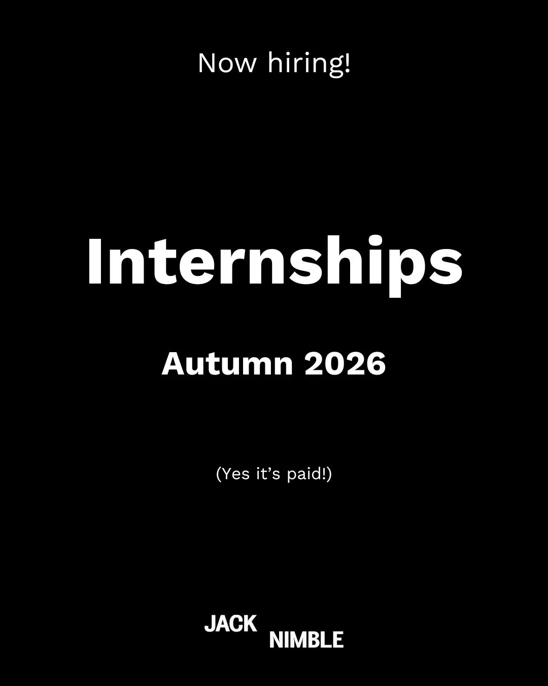 Intern applications are open! (And yes, it&rsquo;s paid.)

Head to our website to apply.