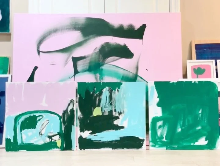 / bari wieselman schulman

this is faeries
i painted this triptych all at once, 
moving fluidly between each canvas
together they create a single narrative 
constructed from color + form...
invoking nature + dappled light

faeries
20&rdquo; x 20&rdqu