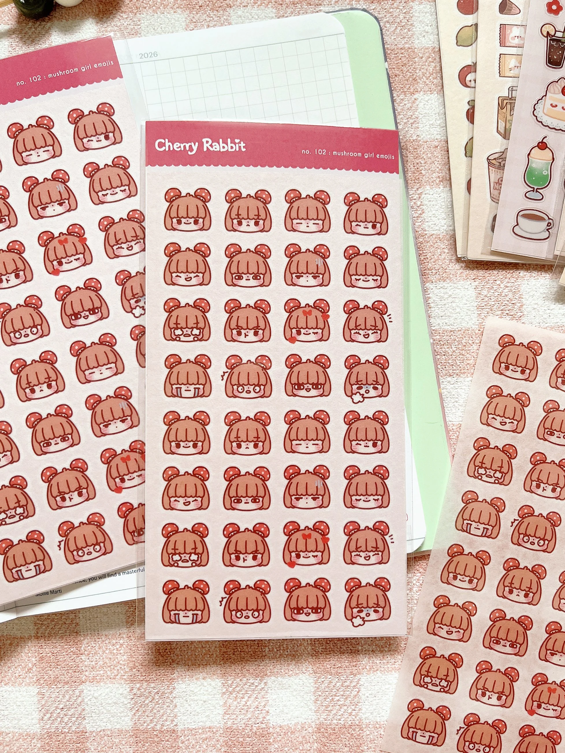 Mushroom Girl Emojis: Sticker Sheet no.102
