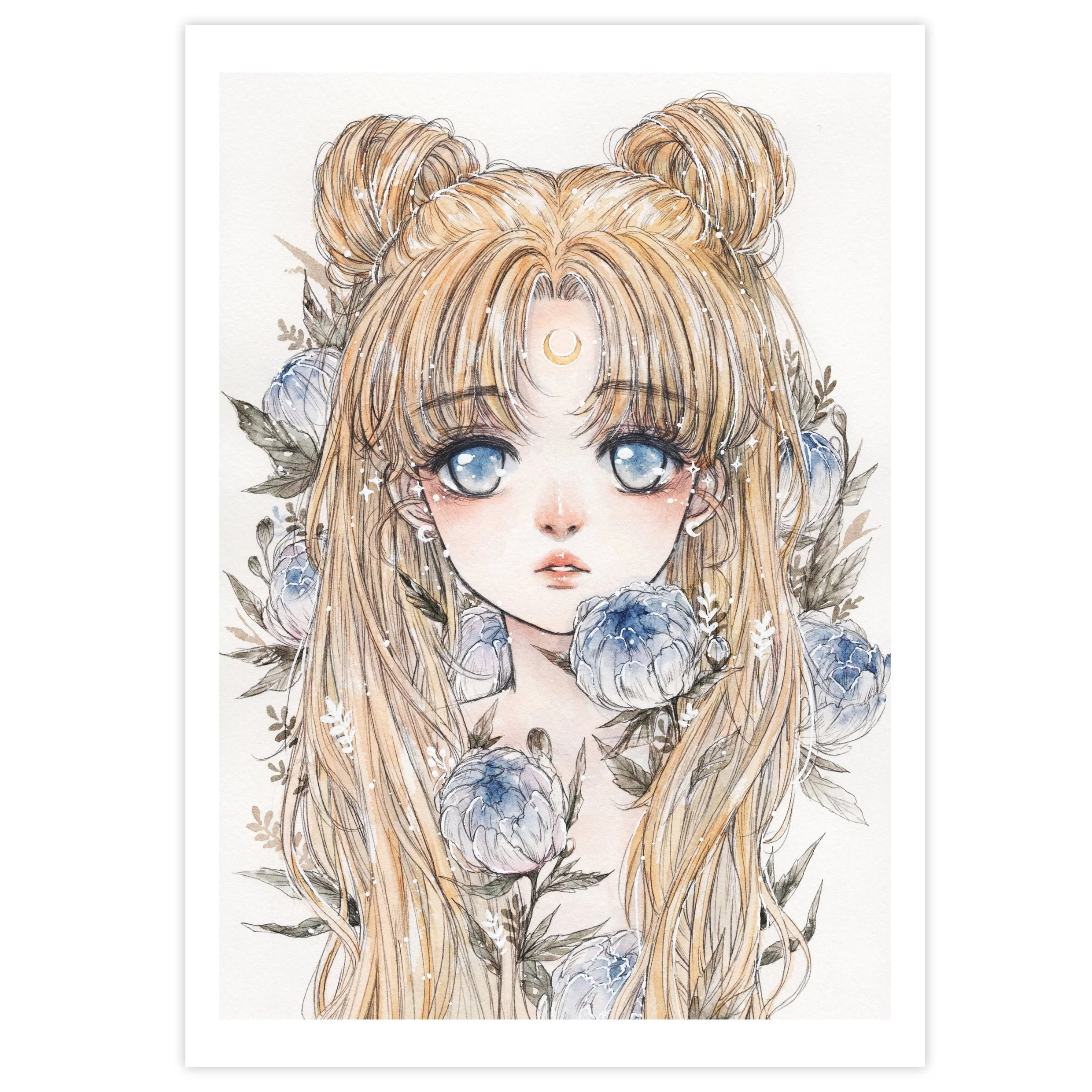 Moonlit Peony - Art Print
