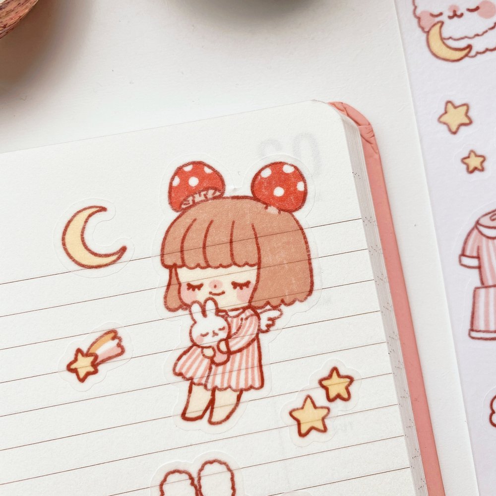Good Night: Sticker Sheet — Cherry Rabbit