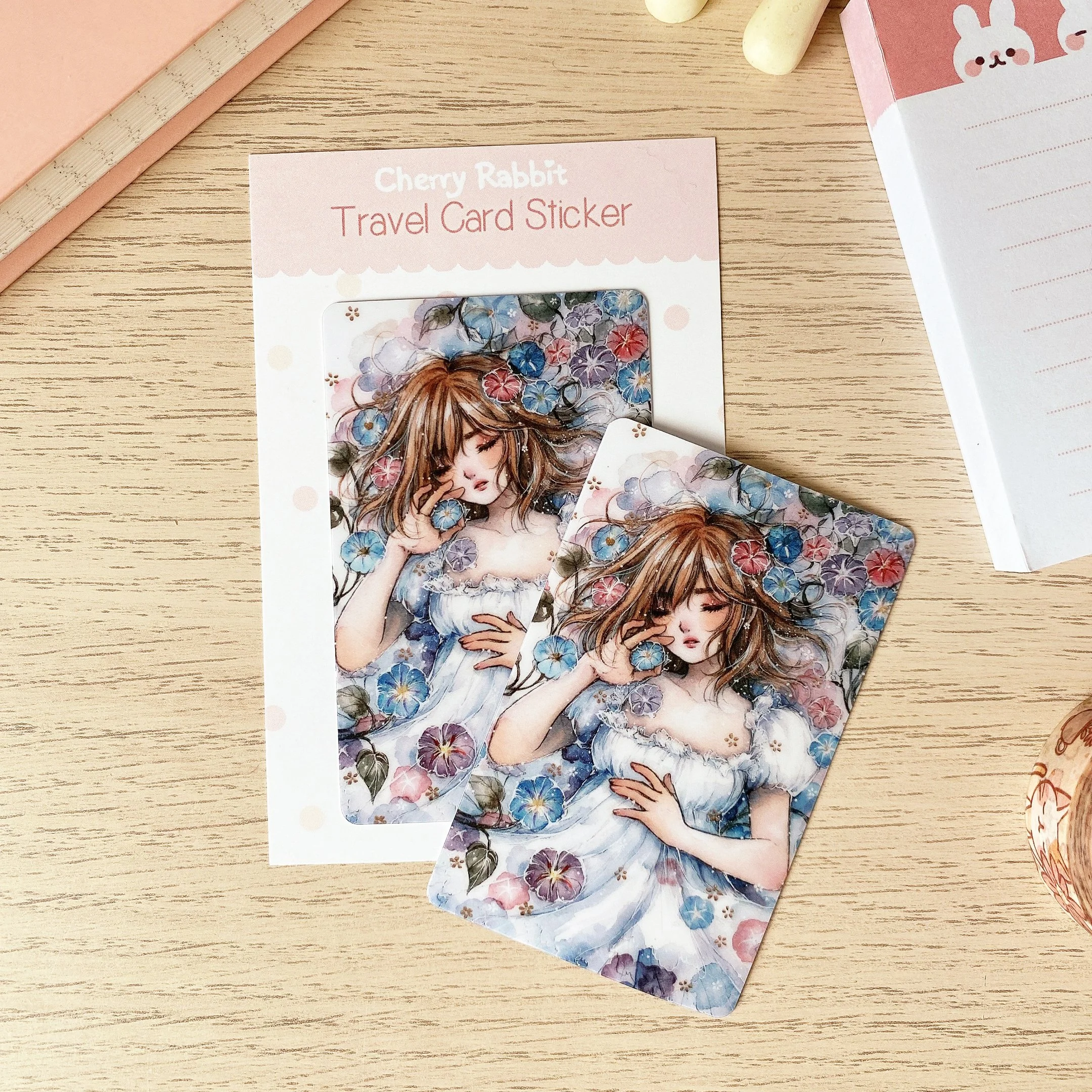 Travel Card Sticker - Mochi Friends — Cherry Rabbit