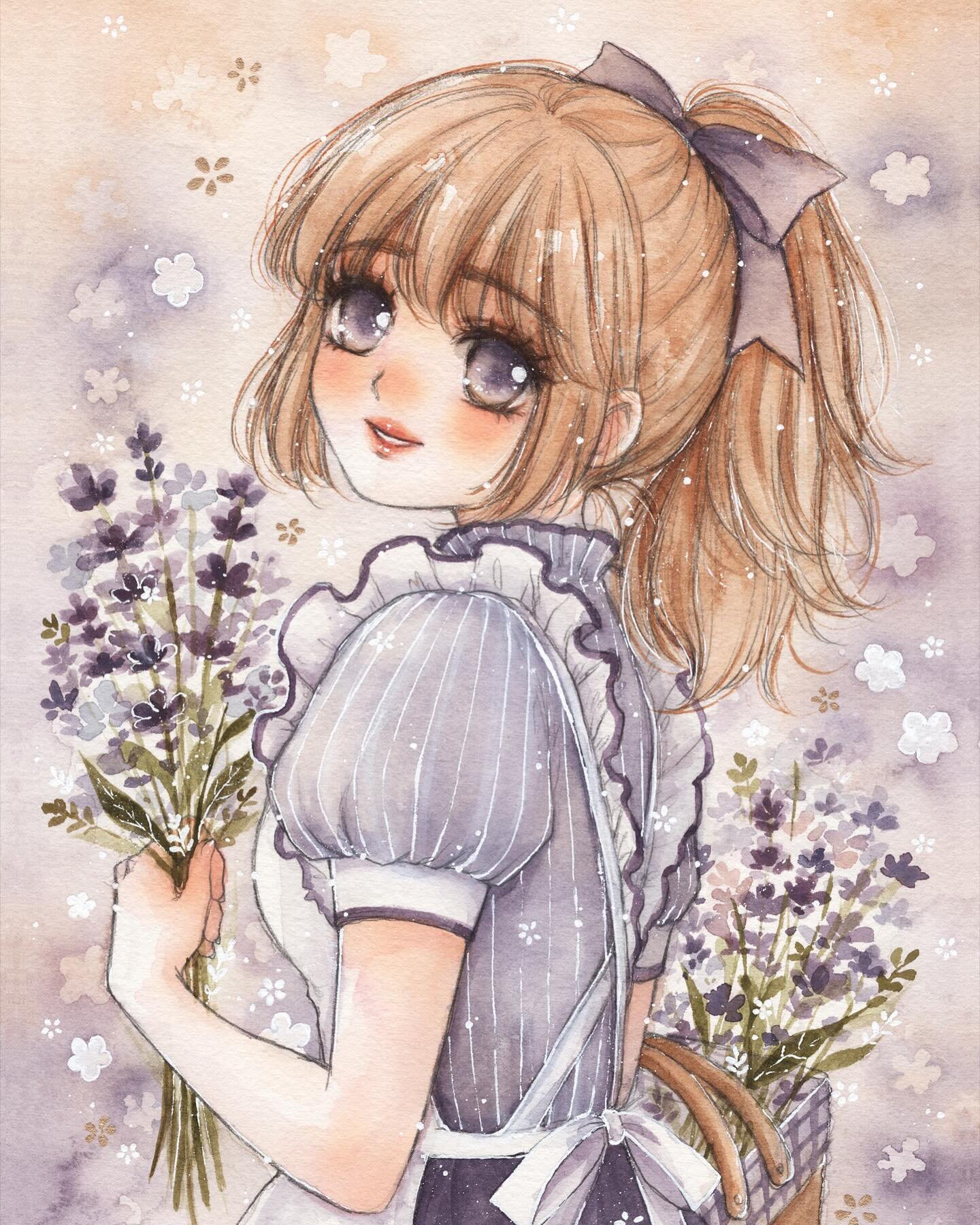 Lavender 💜
Flower series IV

-
February&rsquo;s happy mail theme ✶ You can sign up for the happy mail on Patreon before the month of February ends to receive this set! 💌 (Monthly wallpapers, high res + lineart files are also available there ♡)

Too