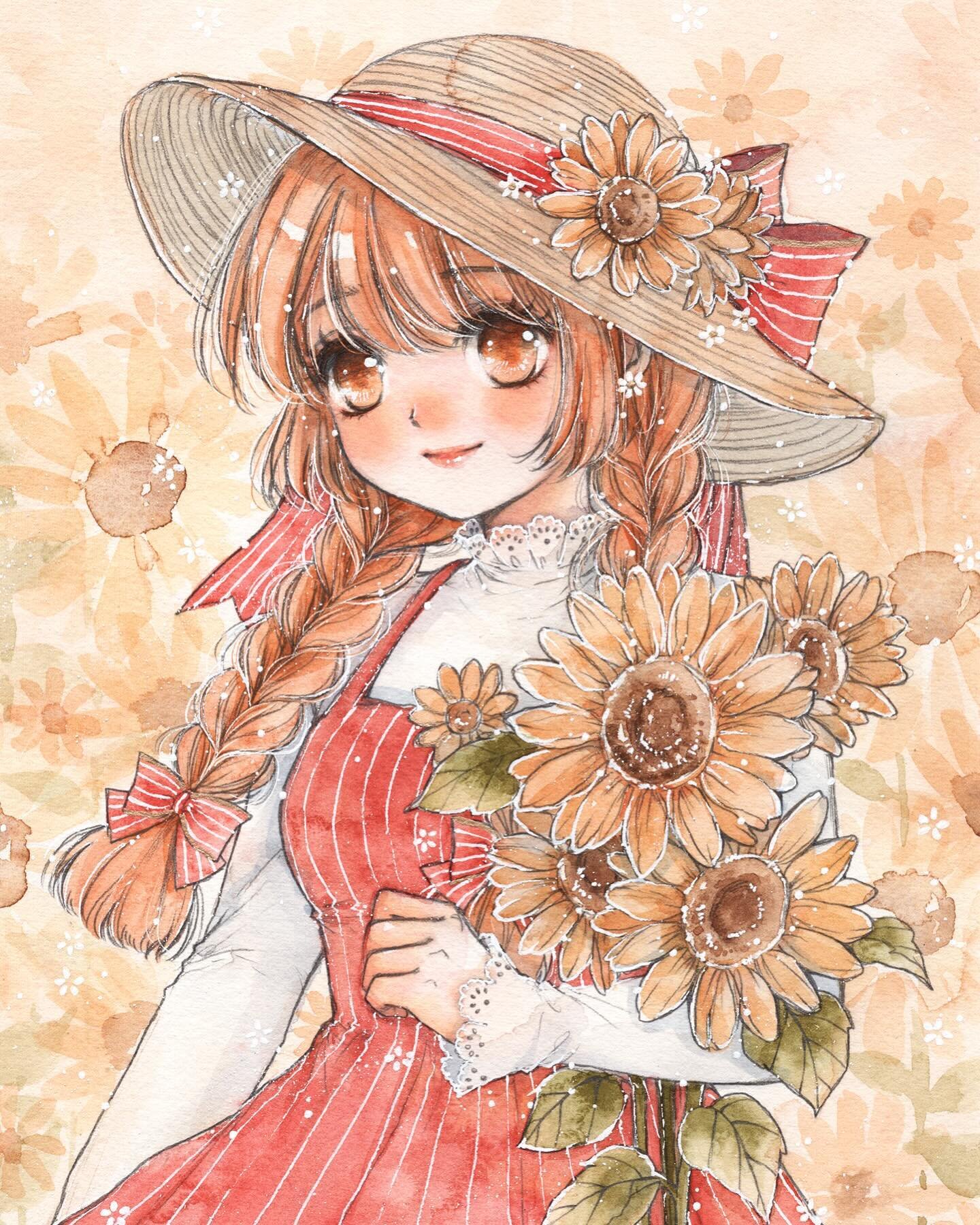 Sunflower 🌻
Flower series V

-
March&rsquo;s happy mail theme ✶ You can sign up for the happy mail on Patreon before the month of March ends to receive this set! 💌 
(Monthly wallpapers, high res + lineart files also available ♡)

Tools: @holbein_ar