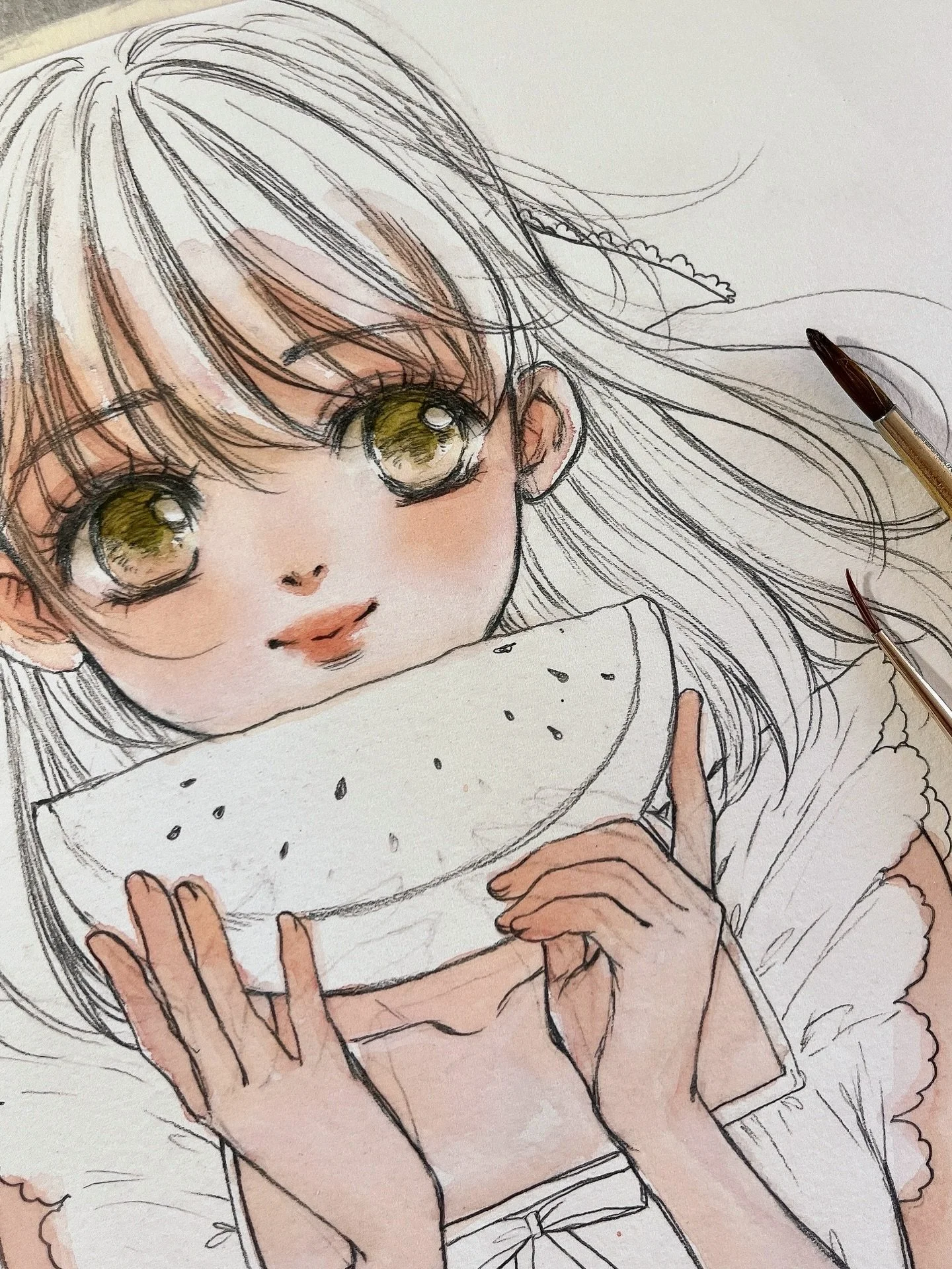 🍉🤍

.
#wip #illustration #watercolor #水彩 #透明水彩