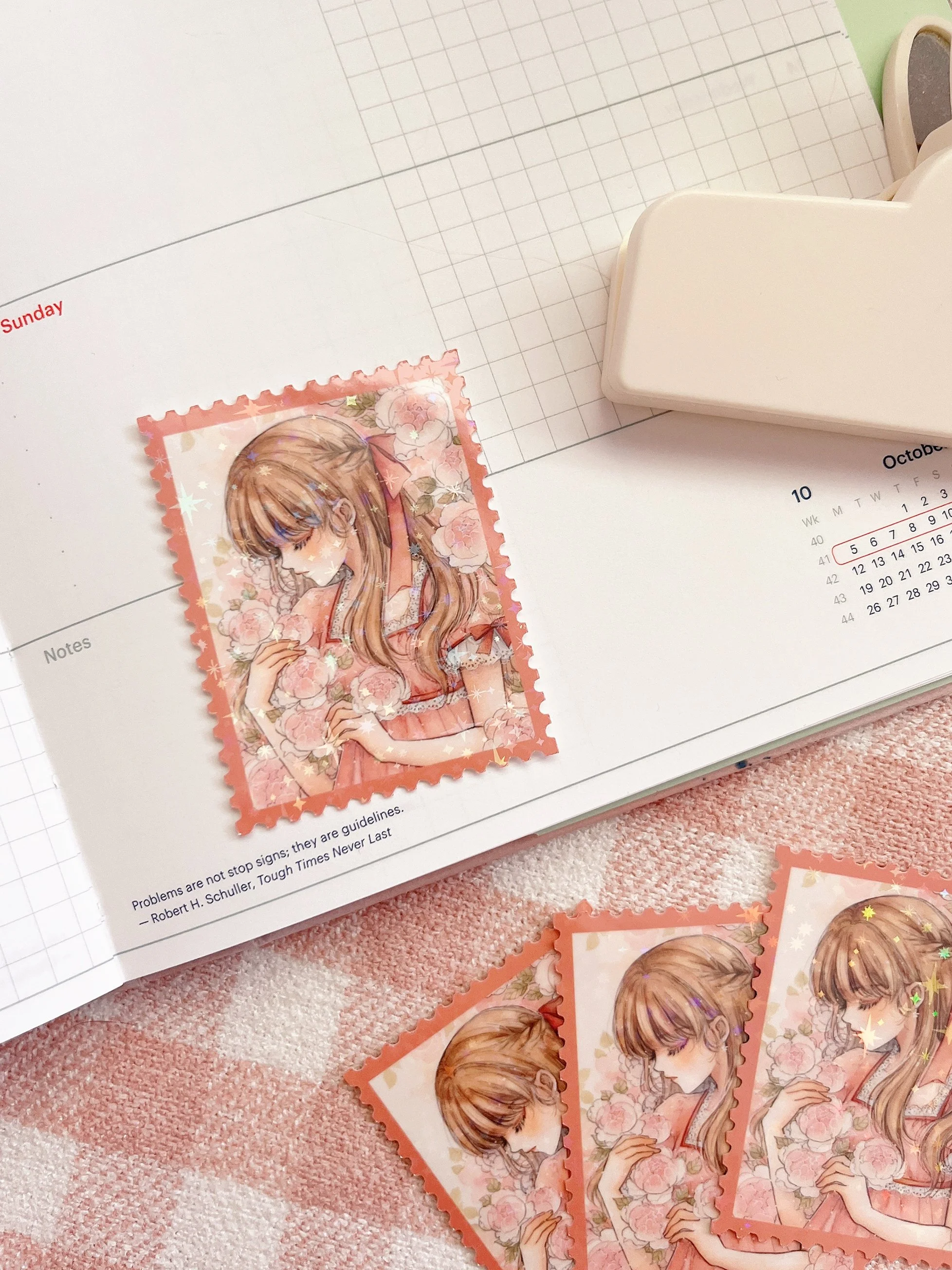 Peony Stamp Sticker