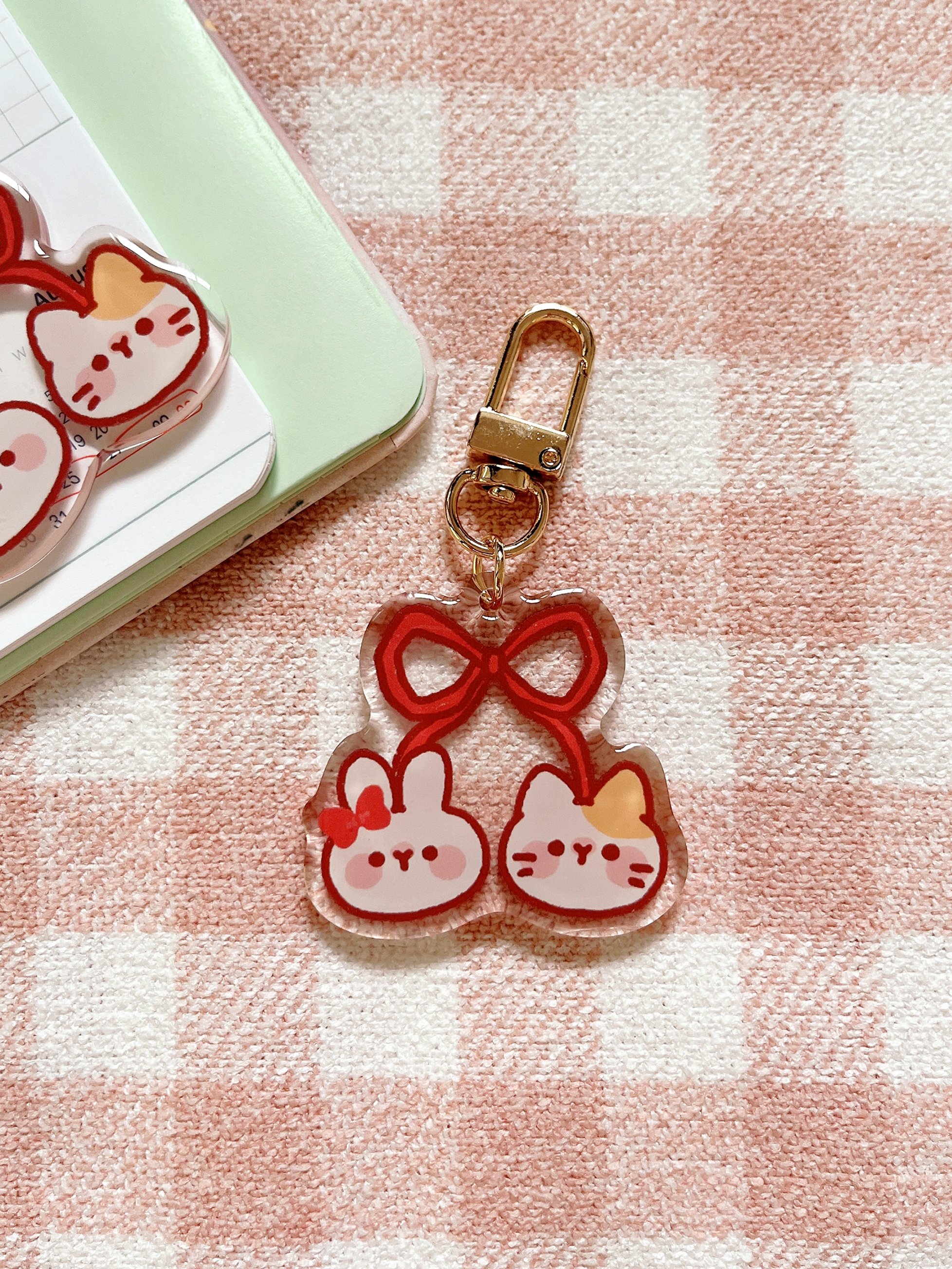 Cherry Ribbon Keychain