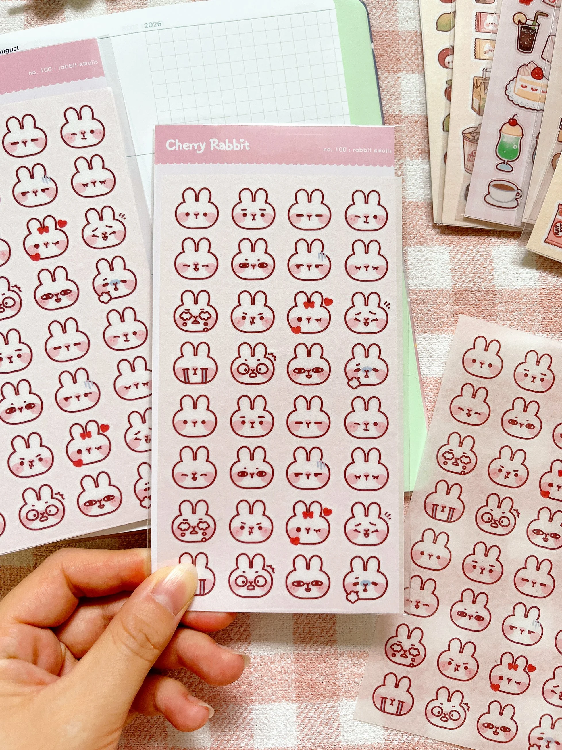 Rabbit Emojis: Sticker Sheet no.100