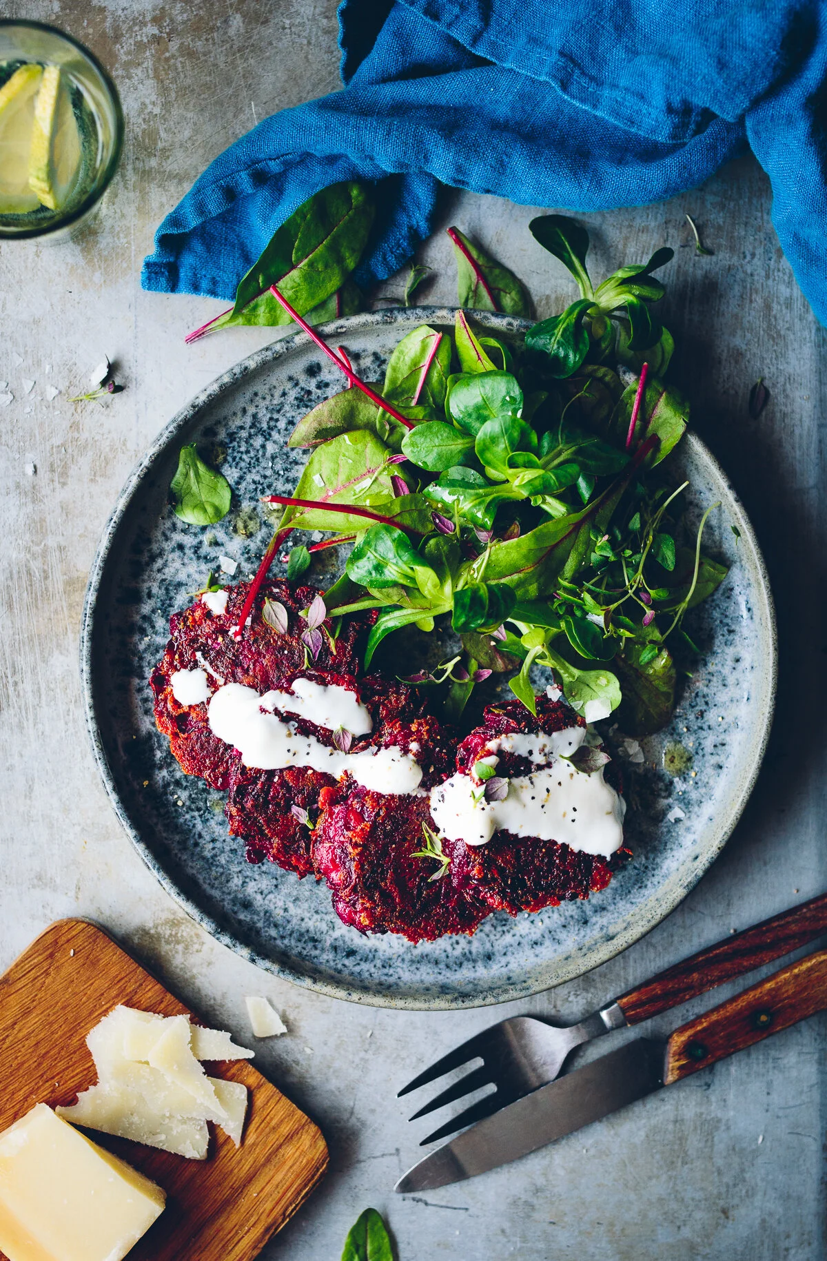 Rödbetsbiffar med parmesan och örter + hitta balansen mellan input och output