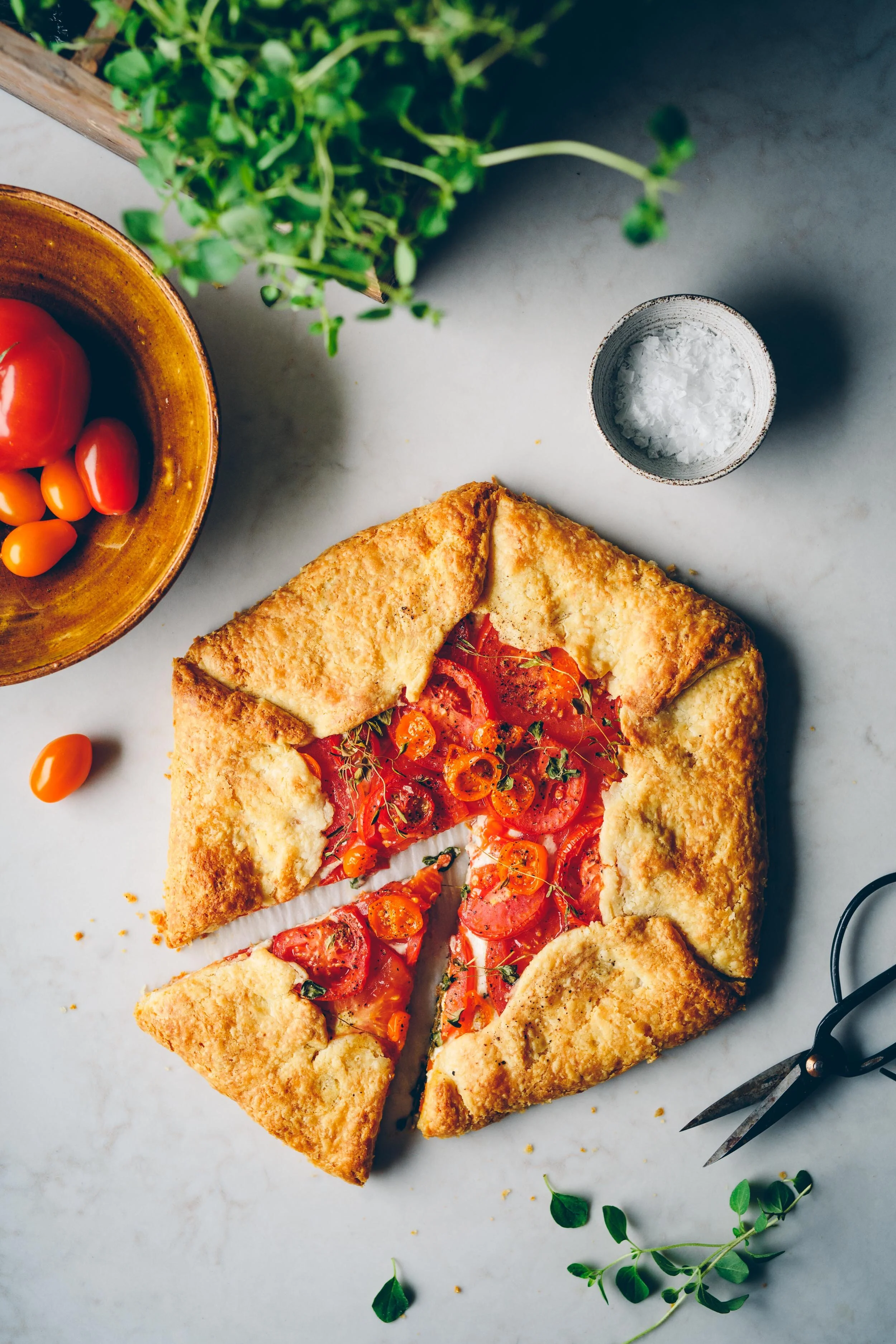 Galette med tomat, ricotta & örter