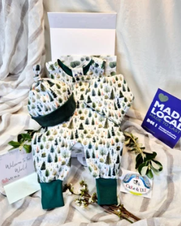 Cake and Elf organic baby gift set — handmade organic cotton baby clothing gift box made in West Cork Ireland