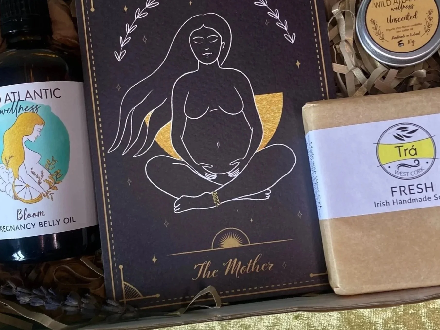 Pregnancy self-care gift set handmade in West Cork Ireland by Wild Atlantic Wellness — natural gifts for mums-to-be