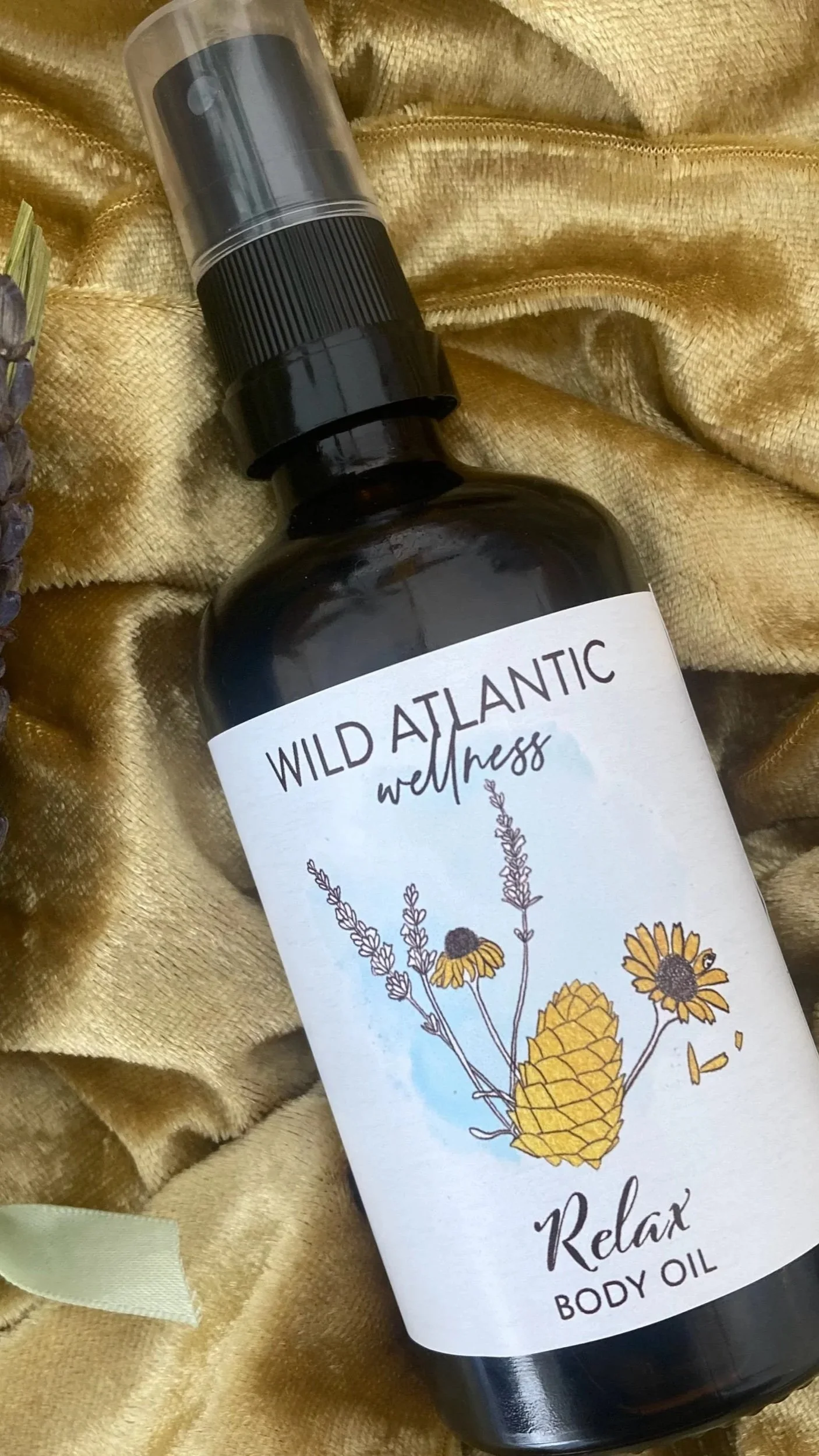 Relax Body Oil handmade in West Cork, sleep gift set Ireland