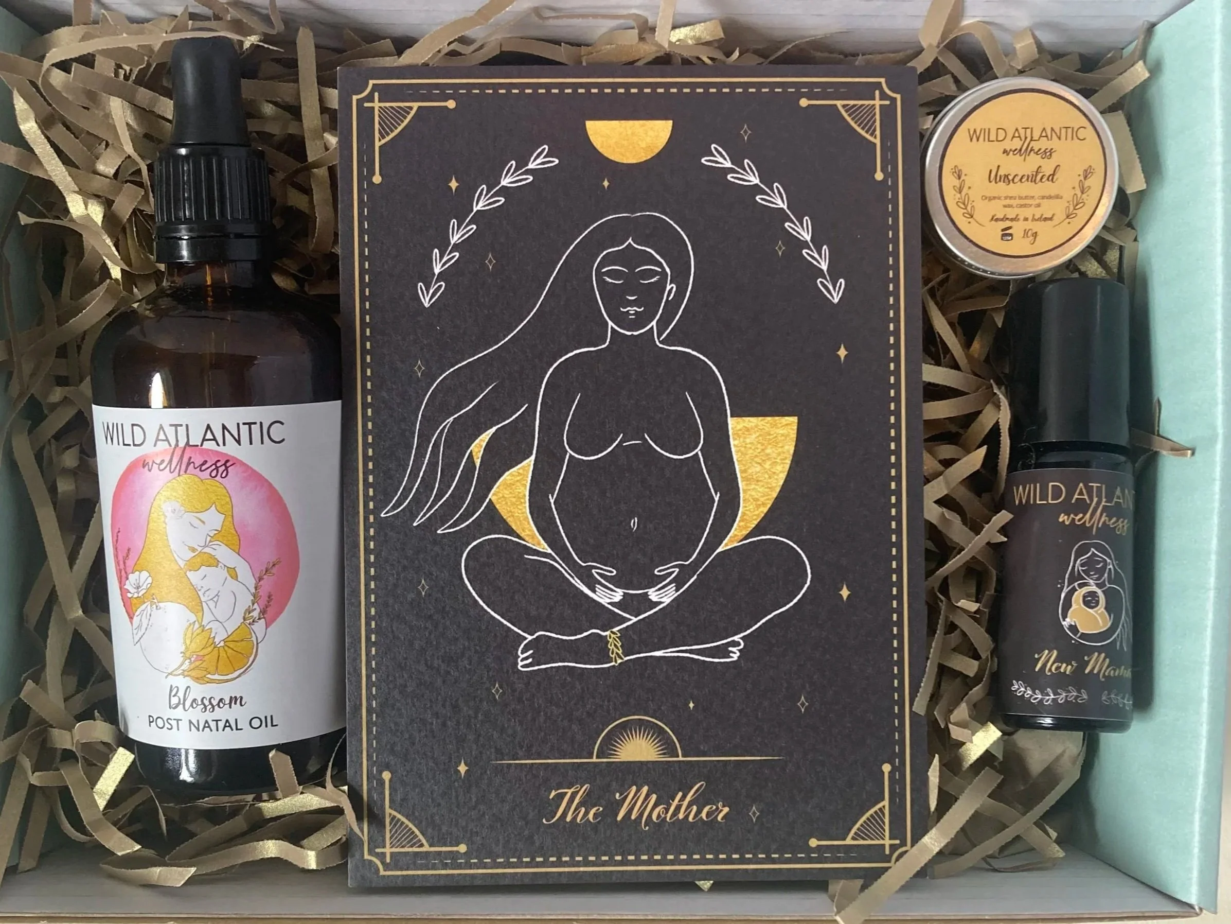 Post-natal self-care gift set handmade in West Cork Ireland by Wild Atlantic Wellness — natural gifts for new mums