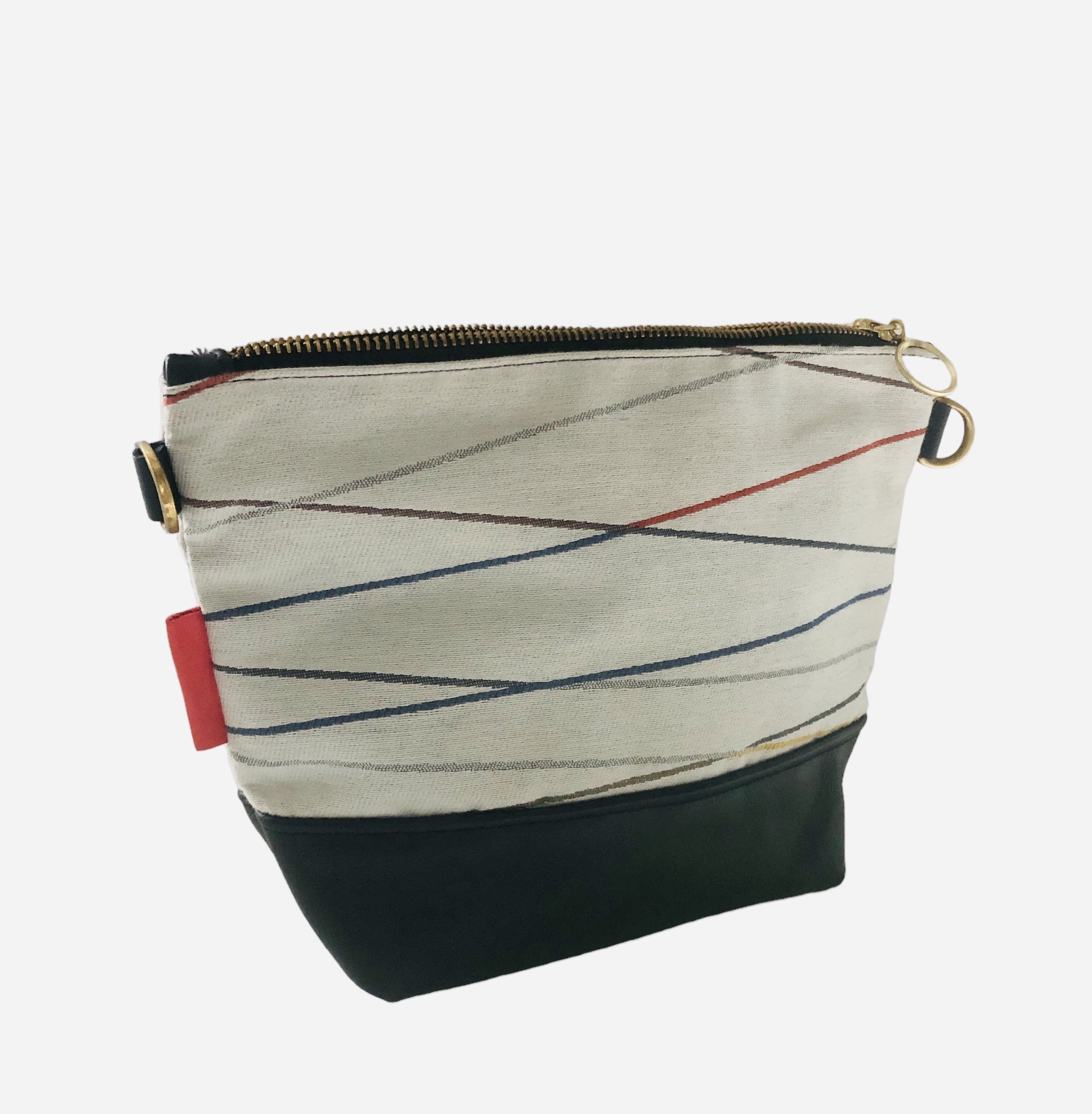 Nappa Leather & Fabric Pouch