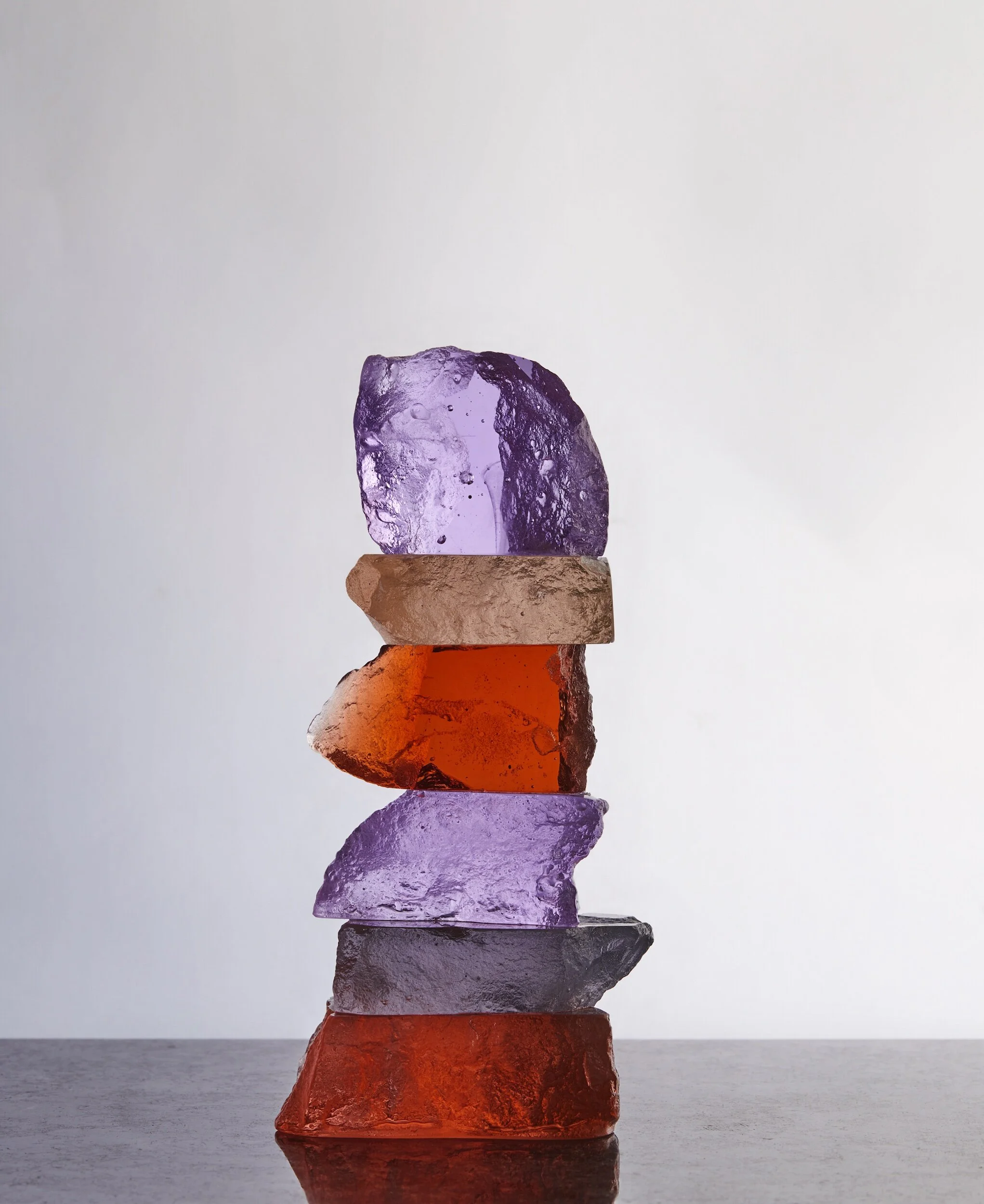 Time Rock Stack Curio Dichroic Glass