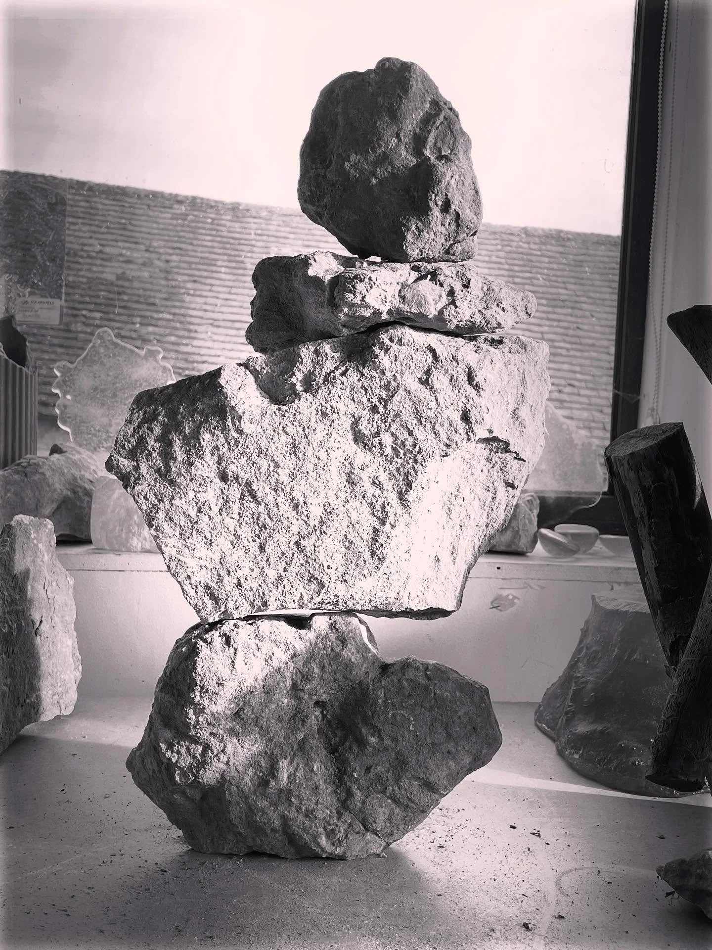 The stacking of rocks isn&rsquo;t something I always share about my process but it&rsquo;s a key element. I hope these photos convey the starting point. Once the rocks are chosen and stacked I then move onto mould making directly copying the forms in