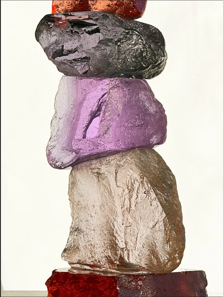 Time Rock Curio &ldquo;Figure&rdquo; 
Cast Glass 
28cm h x 10cm w x 9cm d

Now available on the Observatory website.
Link is in my bio.

#dawnbendick #timerocks #castglass #colouredglass