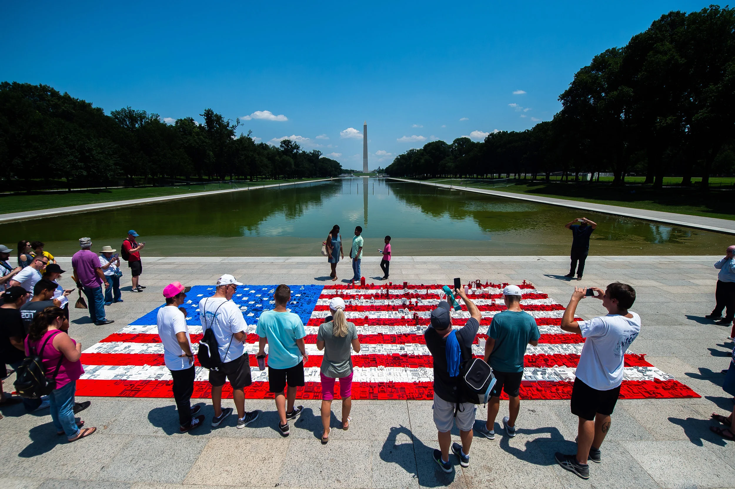 Visitors to the National Mall Build American Flag with LEGO® Bricks