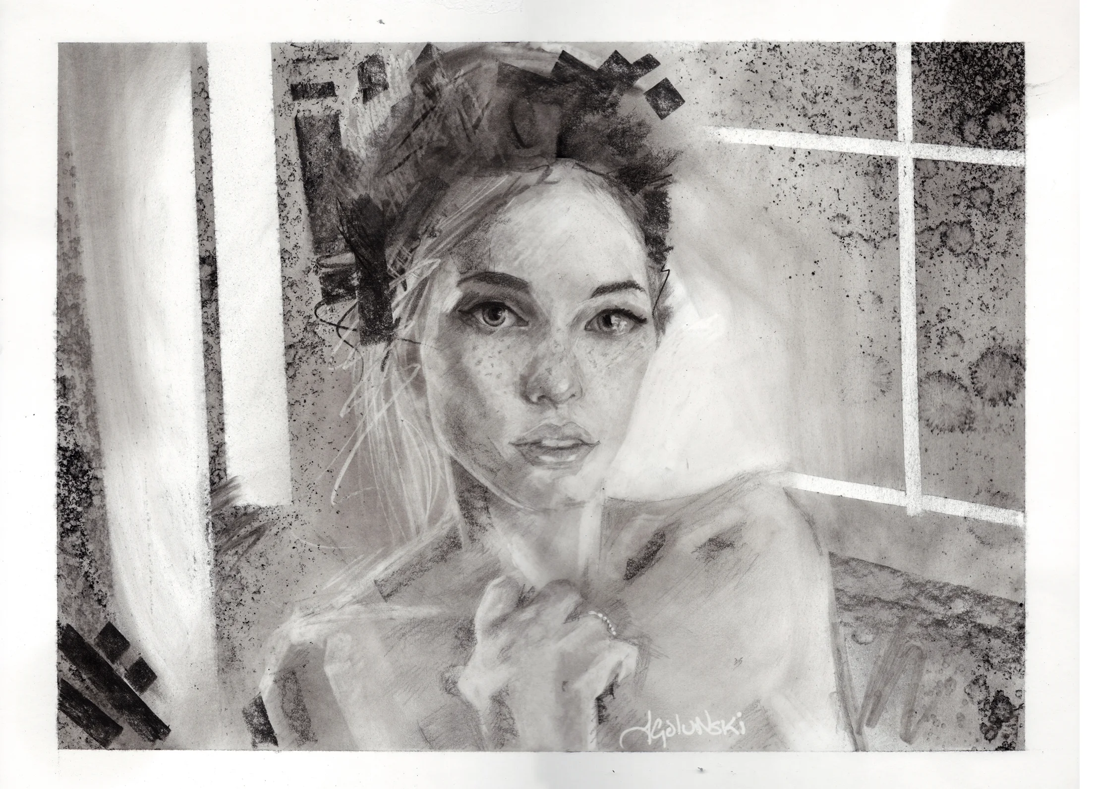 40cm by 30cm Charcoal on Bristol board 2015 Available