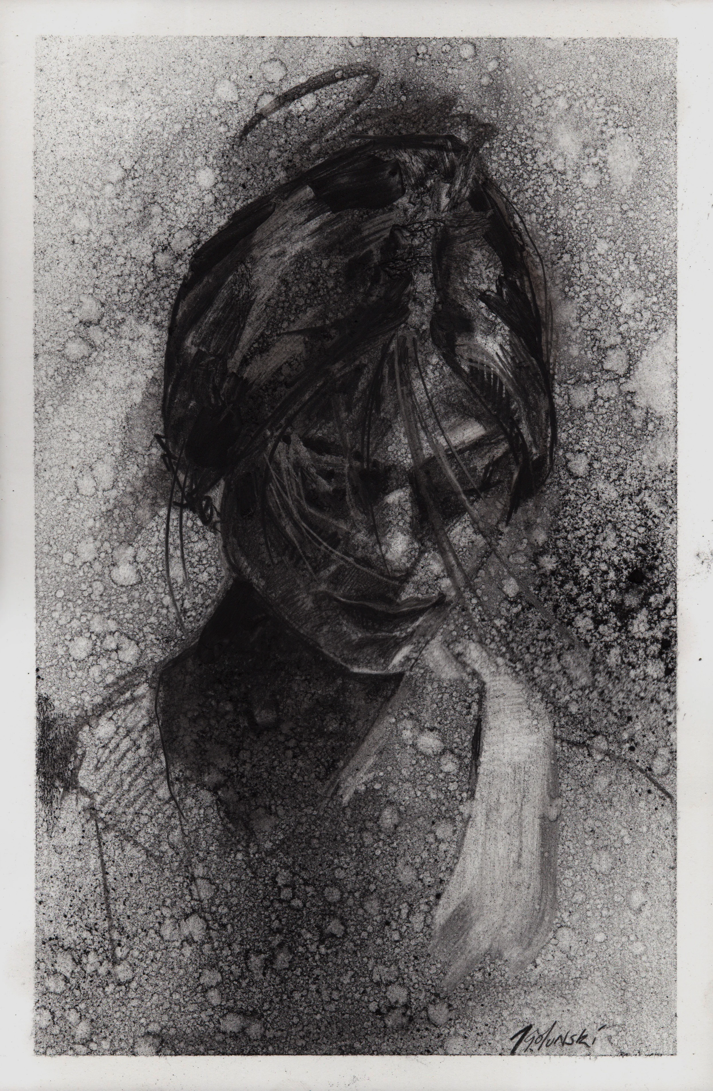 21.5cm by 32.5cm Charcoal on Bristol board 2016 Available