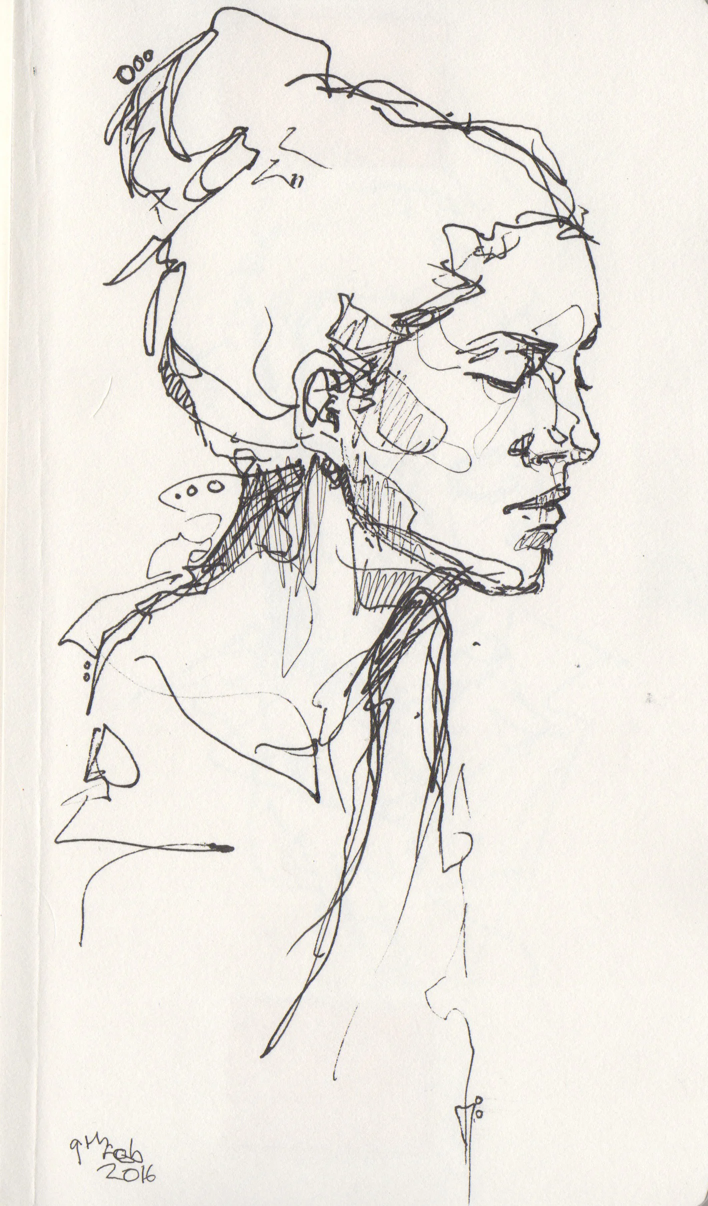 13cm by 21cm Pen and Ink in moleskine 2016