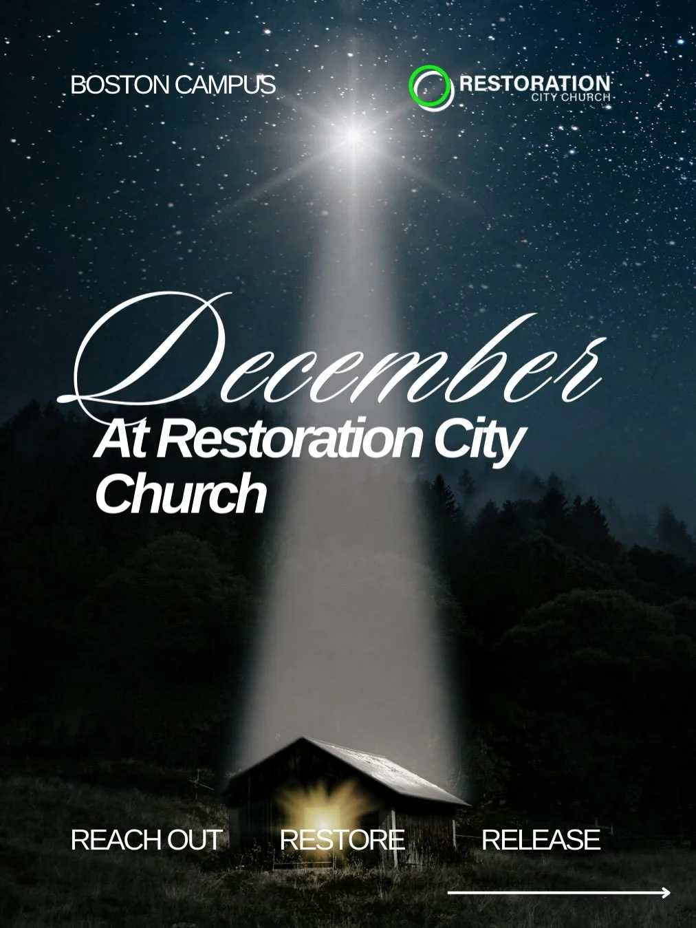 ✨ December at RCC

We&rsquo;re stepping into a beautiful month filled with worship, community, and expectation. 

📅Here&rsquo;s what&rsquo;s happening:

&bull; Dec 14 &ndash; Christmas Service (11 AM only)
&bull; Dec 19 &ndash; Prophetic Night (7:30