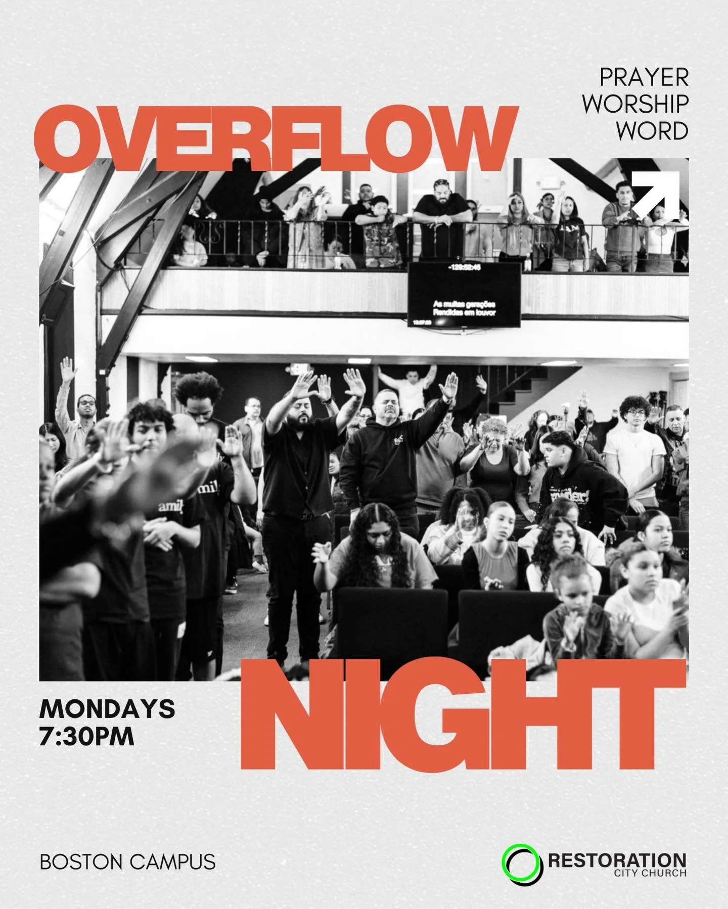 Join us tomorrow for our first Overflow Night of the year as we gather for a powerful time of prayer, worship, and the Word. Mondays at 7:30 PM.