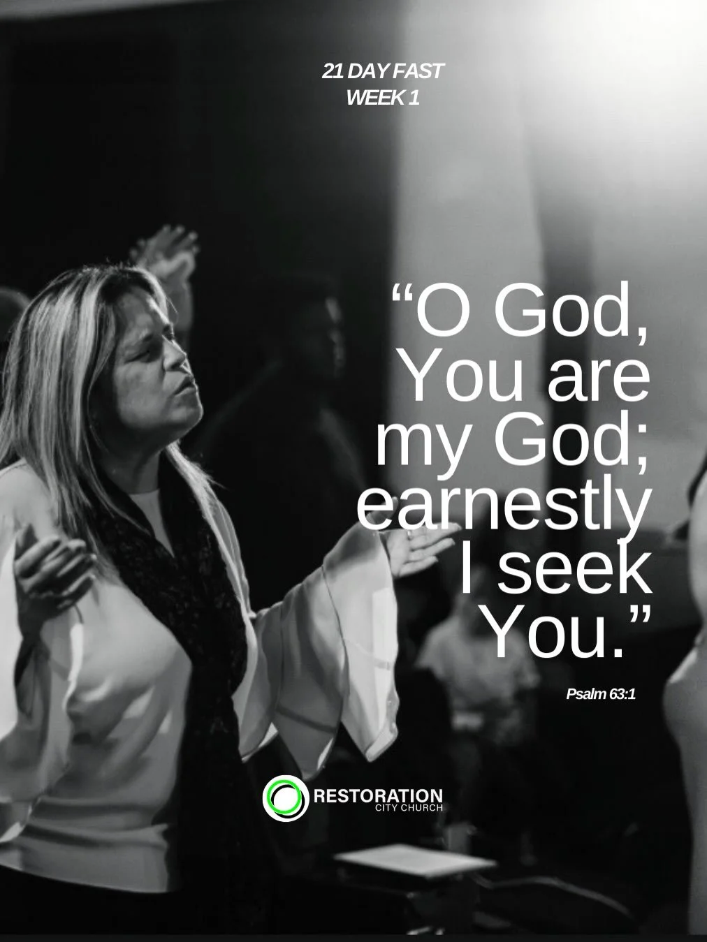 As Psalm 63:1 reminds us, &ldquo;O God, You are my God; earnestly I seek You.&rdquo; These 21 days are an intentional invitation to seek Him more deeply by refraining from food and staying connected to God through worship, prayer, and His Word.
This 