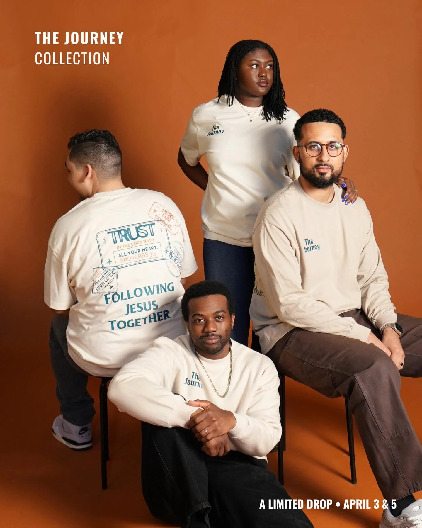 THE JOURNEY COLLECTION IS HERE.
&nbsp;
Wear the message.
Walk the mission.
Limited quantities available.

April 3 &amp; 5
📍 Boston Campus