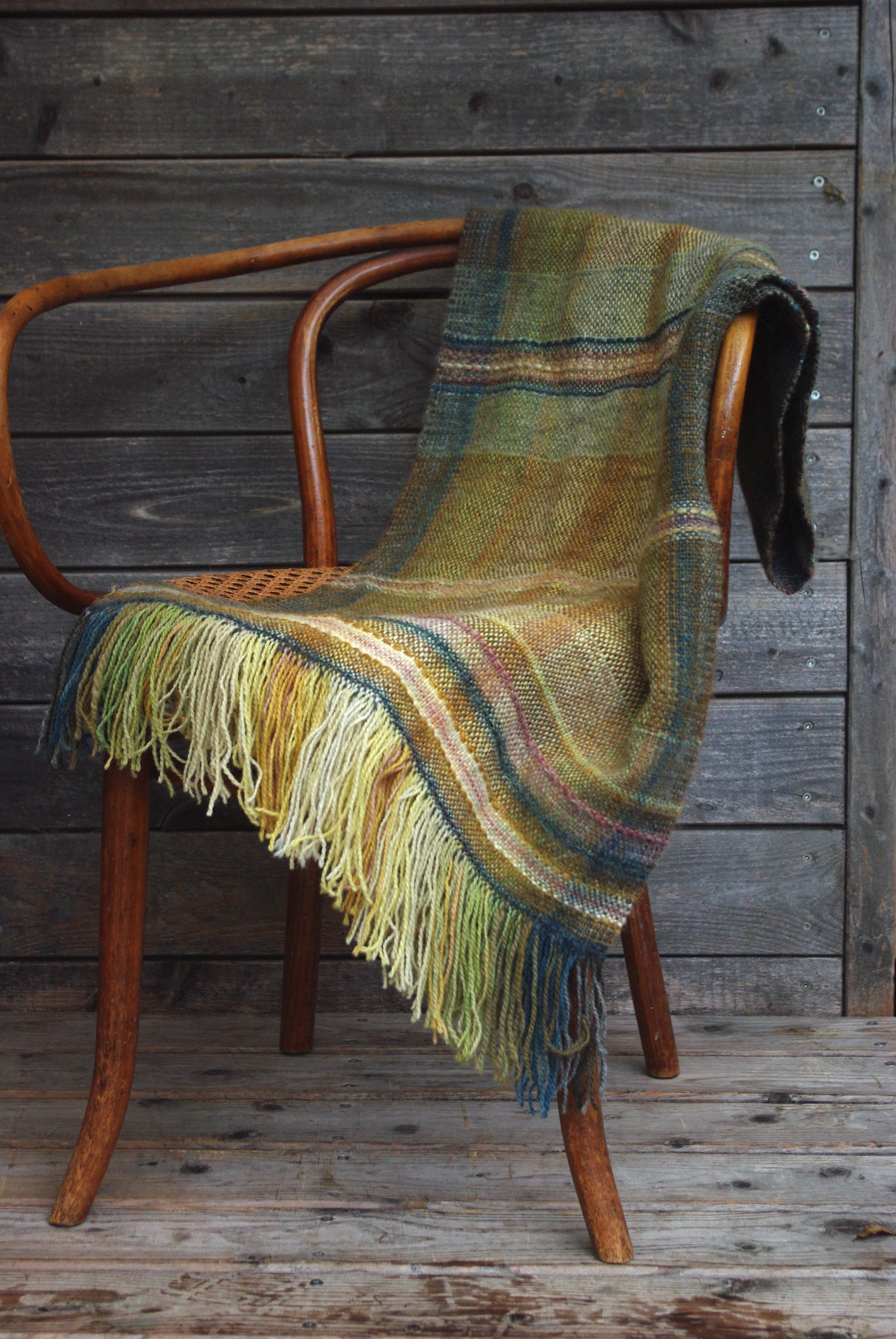 Handwoven Woolen Throw N° 19 - handgewebtes Tuch