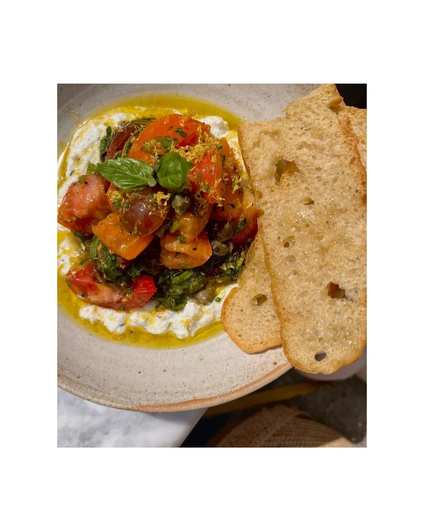 West Cornwall eat-a-thon 2024:
1. Dressed tomato salad + ricotta @45queenstreet 🍅 
2. Mackerel bun also @45queenstreet 🐟 
3. Magical mosaics @thecornishdelicatessen, featuring some delicious cheese and Turkish bread 🍞 
4. Mackerel nicoise @tolcarn