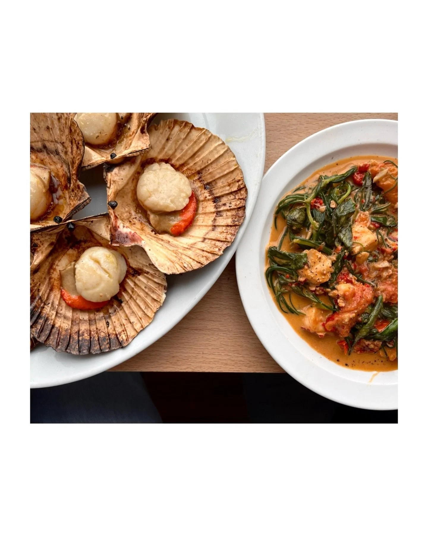 Wet weather plans 🦞🐚🛥️🐟🍷✨ @argoenewlyn nailed it 👊🏻

Fish soup of dreams, lobster with monk&rsquo;s beard, tomato and basil 🌿 and scallops simply grilled 👌🏻 perfect lunch tbf. Oh and DESSERT 🍨 milk ice cream, marmalade and brown butter, I 