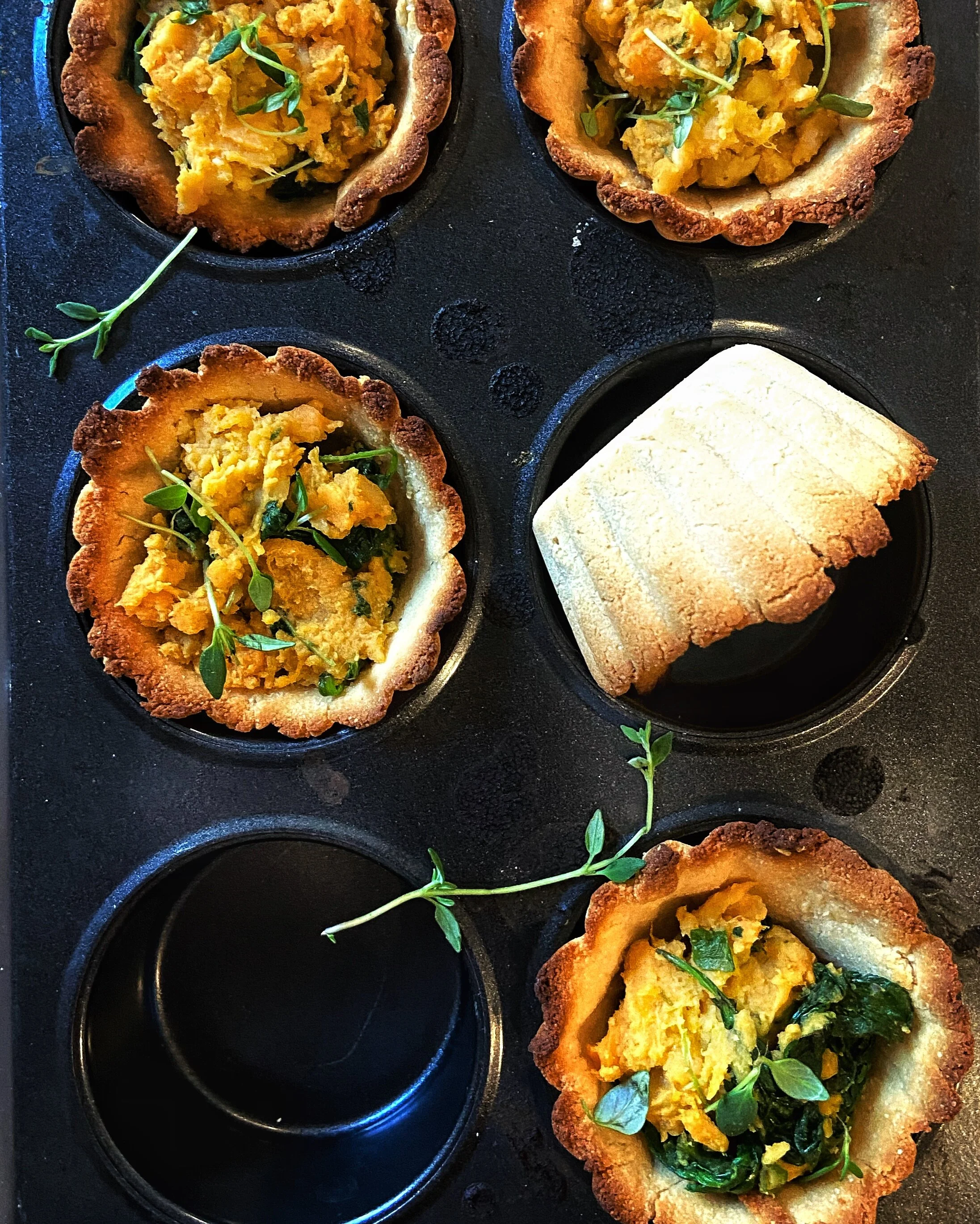 Gluten free coconut &amp; sweet potato tartlets