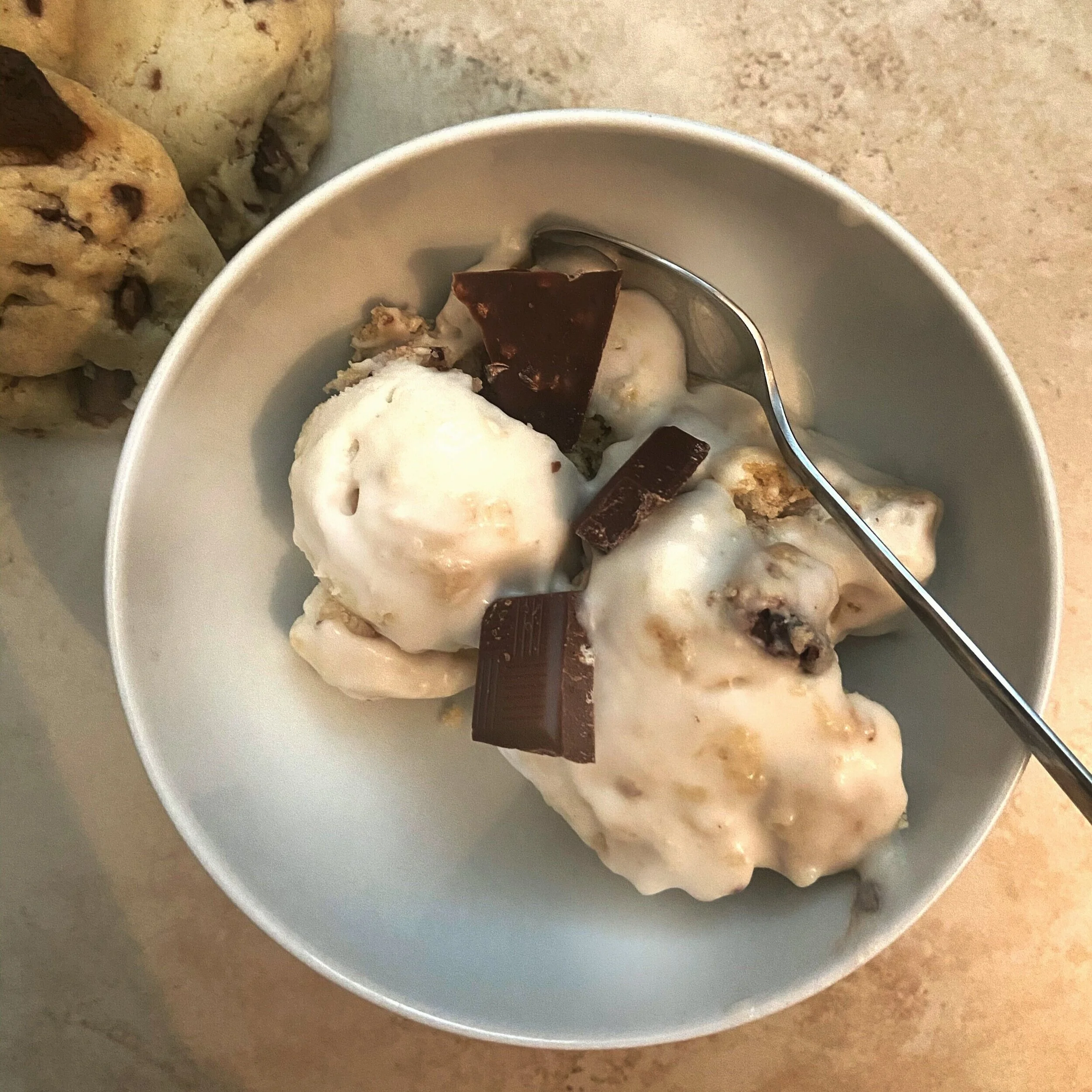 Vegan hazelNOT cookies and coconut ice cream