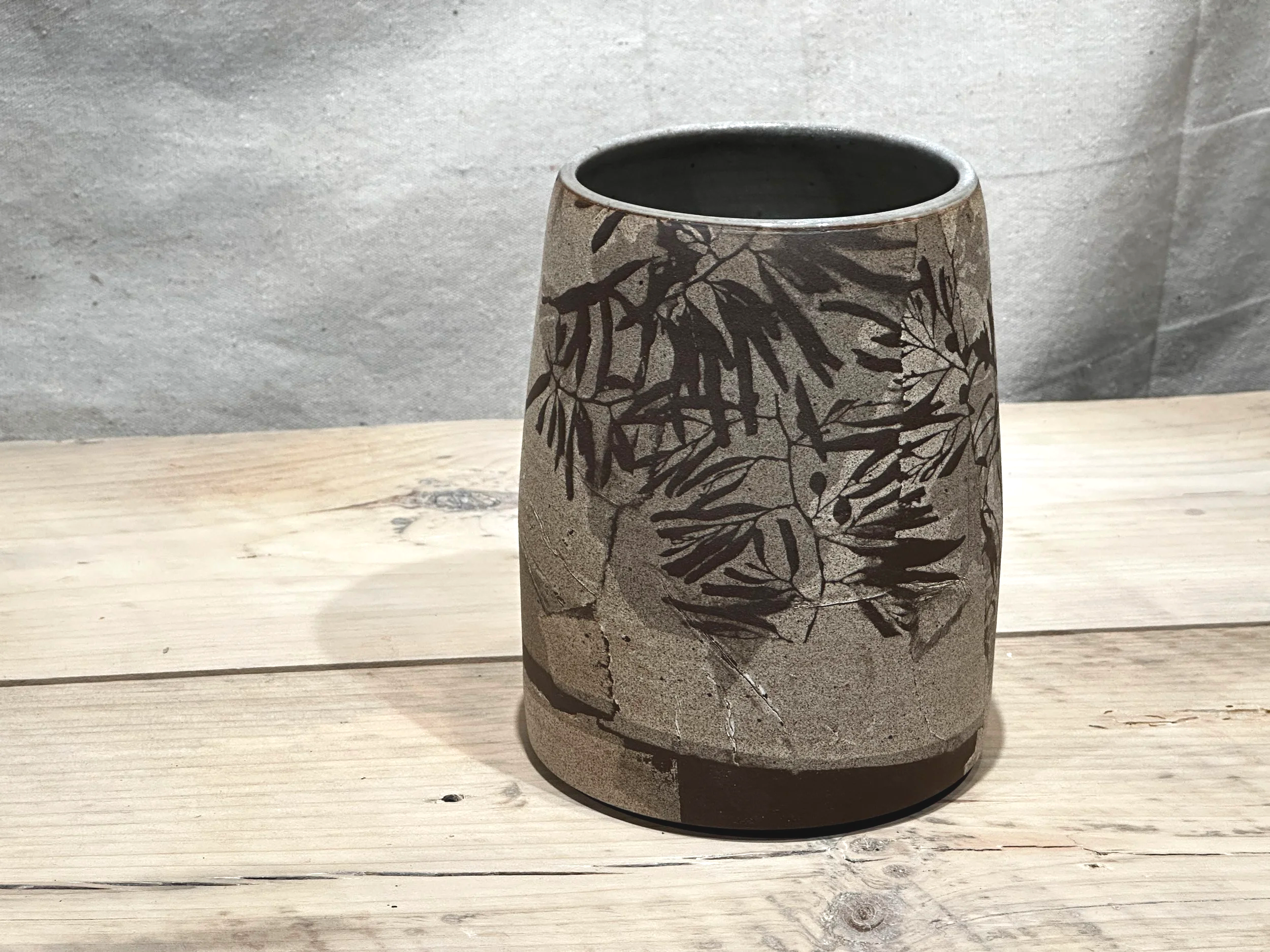 Sea and garden collage vase