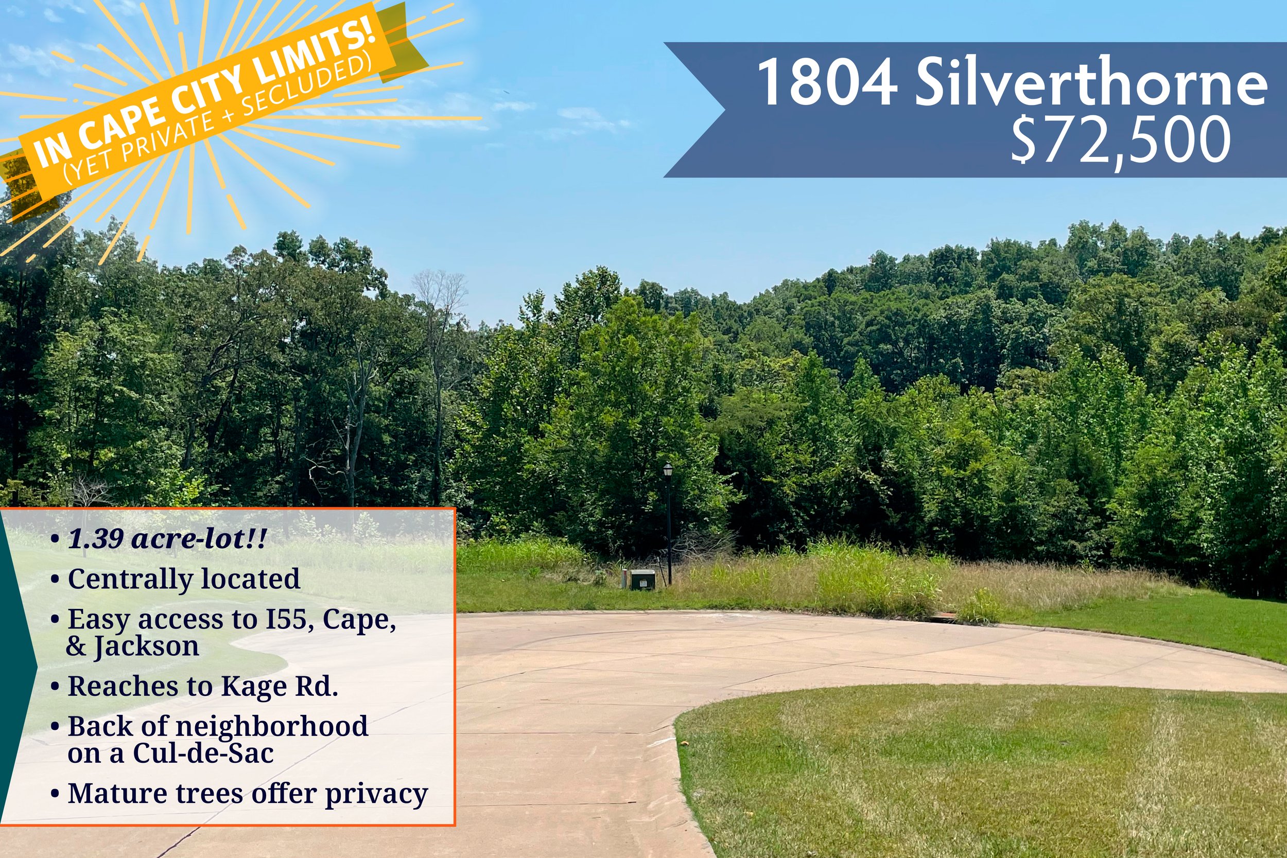 Residential Lot for Sale 1807 Silverthorne Trail, Cape Girardeau — Kim Bader