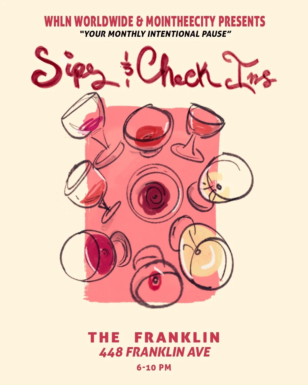 Sips &amp; Check Ins is Friday🍷

I am still geeked about this event becoming a reality and not just an idea in my head🥹

Don&rsquo;t forget to share this with your friends or lover and RSVP using the link in my bio!✨

We have also curated a lil spe