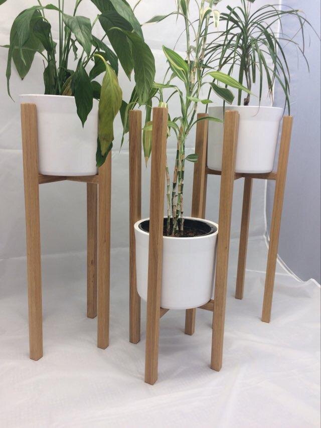 Handmade Tall Oak Plant Stand, Wooden Plant Stands Indoor Uk