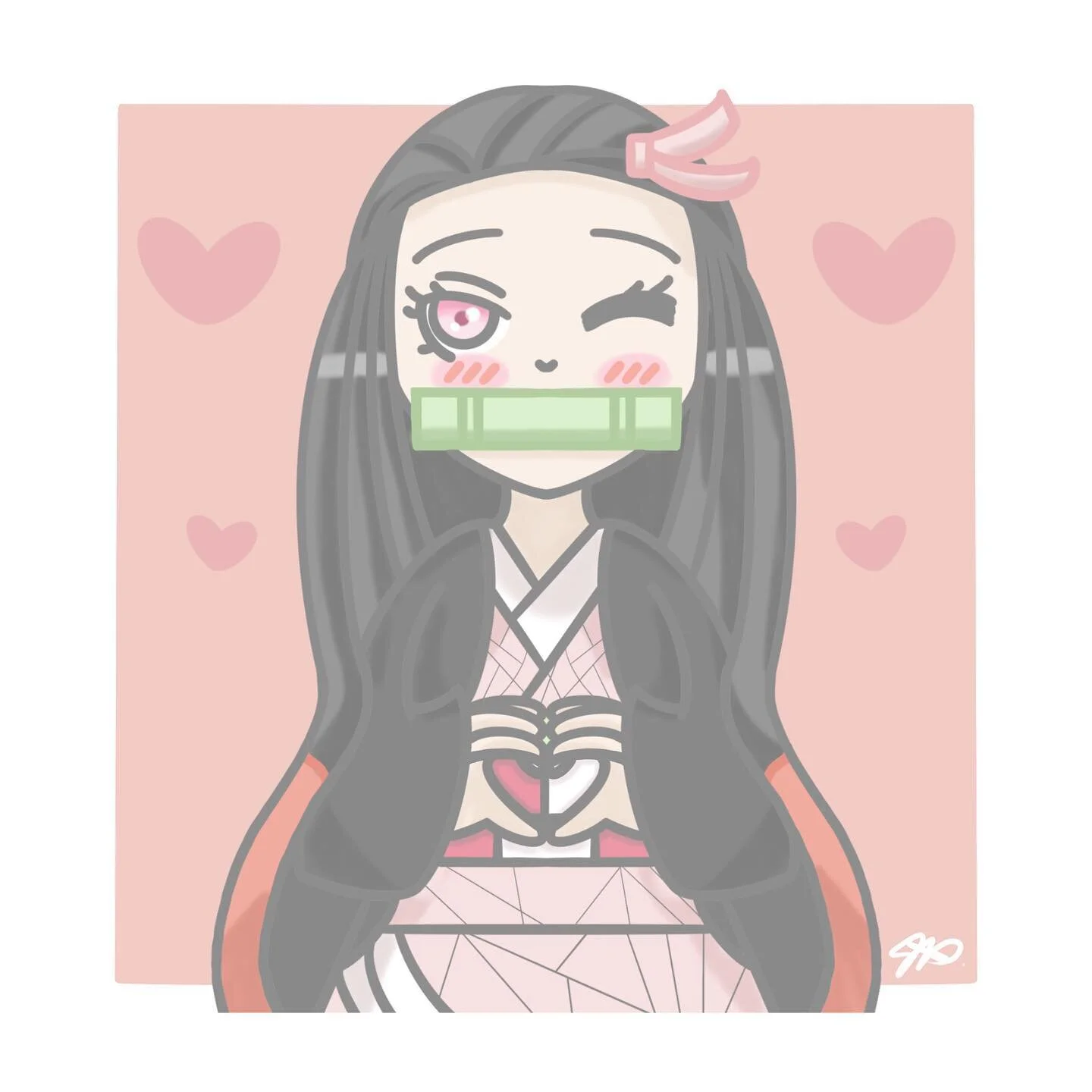 happy valentine&rsquo;s day from nezuko 💕
&bull;
&bull;
&bull;
&bull; 
#procreate #digitalart #digitalillustration #procreateart #kawaiiart #kawaiidrawing #kawaiianime #anime #animeart #nezuko #nezukokamado #demonslayer #animefanart #demonslayerfana