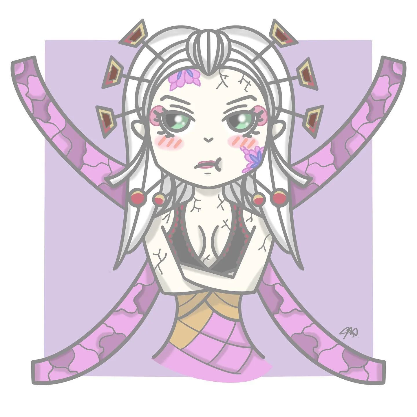 daki from demon slayer ☺️

my absolute favorite demon so far. i loved her and her brother&rsquo;s story/relationship. can&rsquo;t believe season two is over already ._.
&bull;
&bull;
&bull;
&bull; 
#procreate #digitalart #digitalillustration #procrea