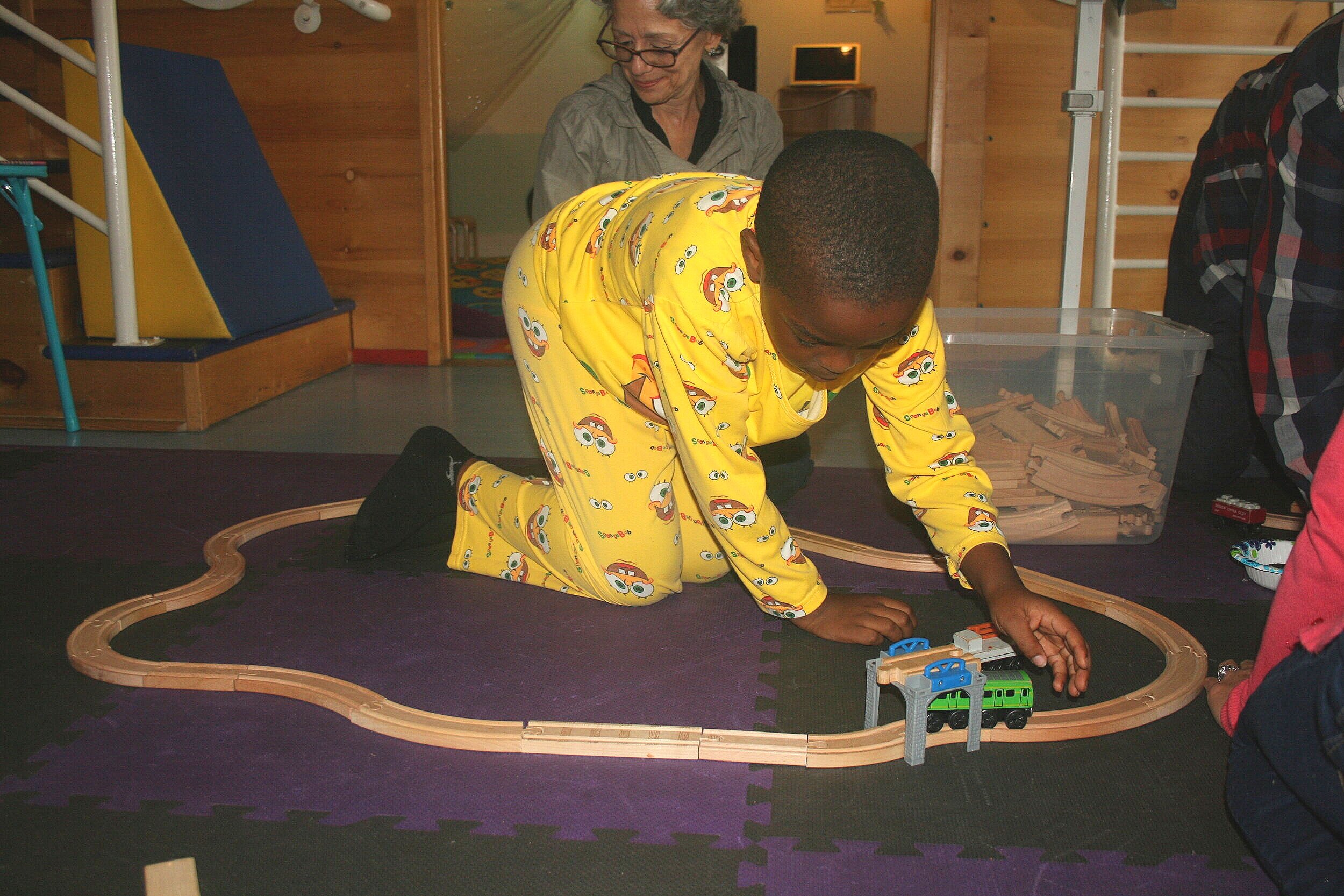 Child playing trains