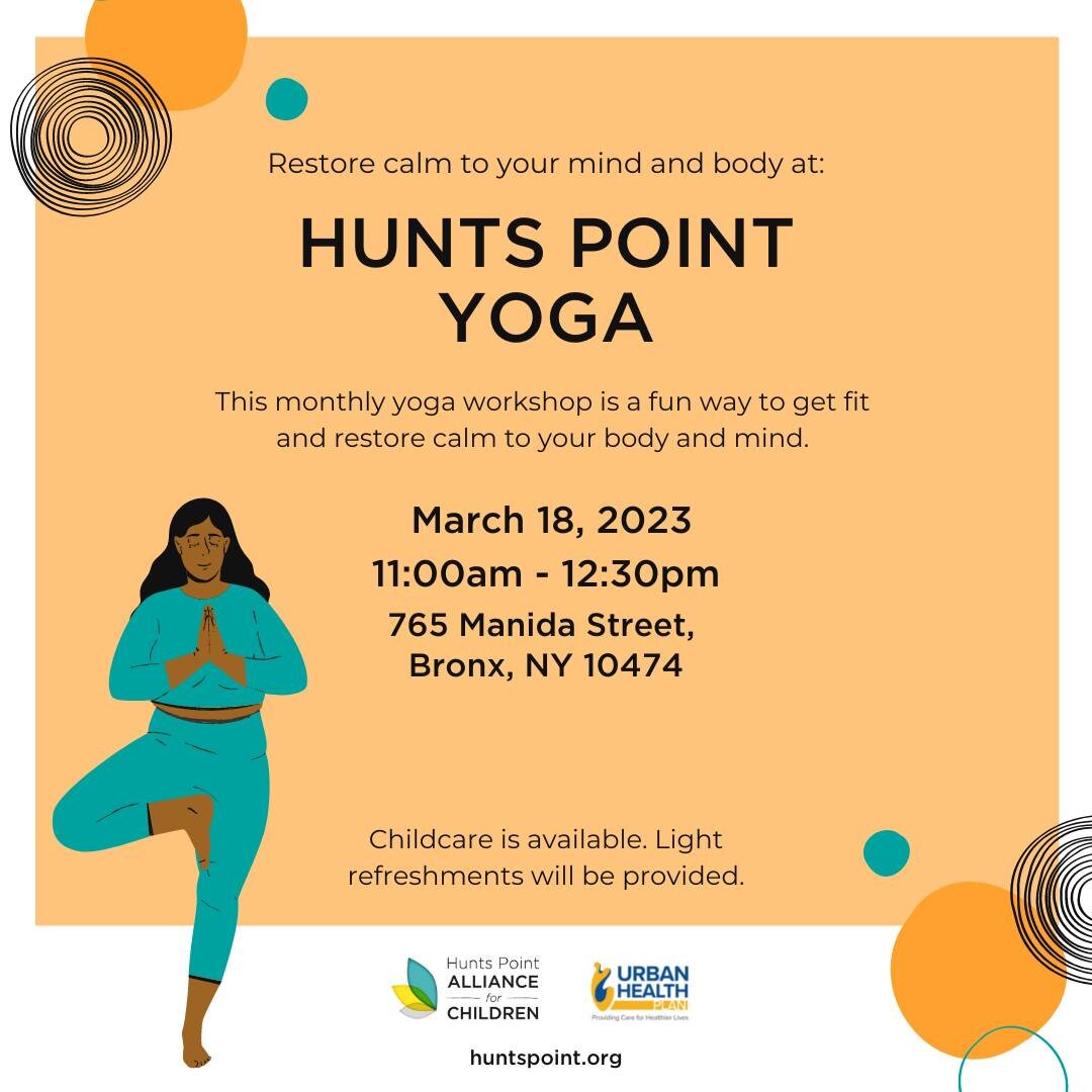 Join us this Saturday, March 18th for HPAC's free monthly yoga class! Enjoy 90 minutes of fitness and relaxation with light refreshments and an option for childcare. 

Sign up via our link in bio for the last few spots this month!

#monthly #yogaflow